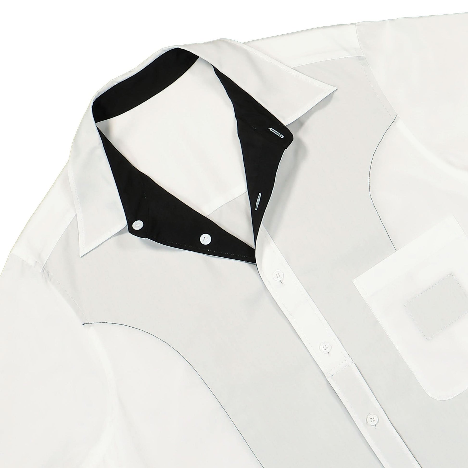 Yohji Yamamoto Homme M-WHT BLK Decorated STB White Detail view 3 | Gate