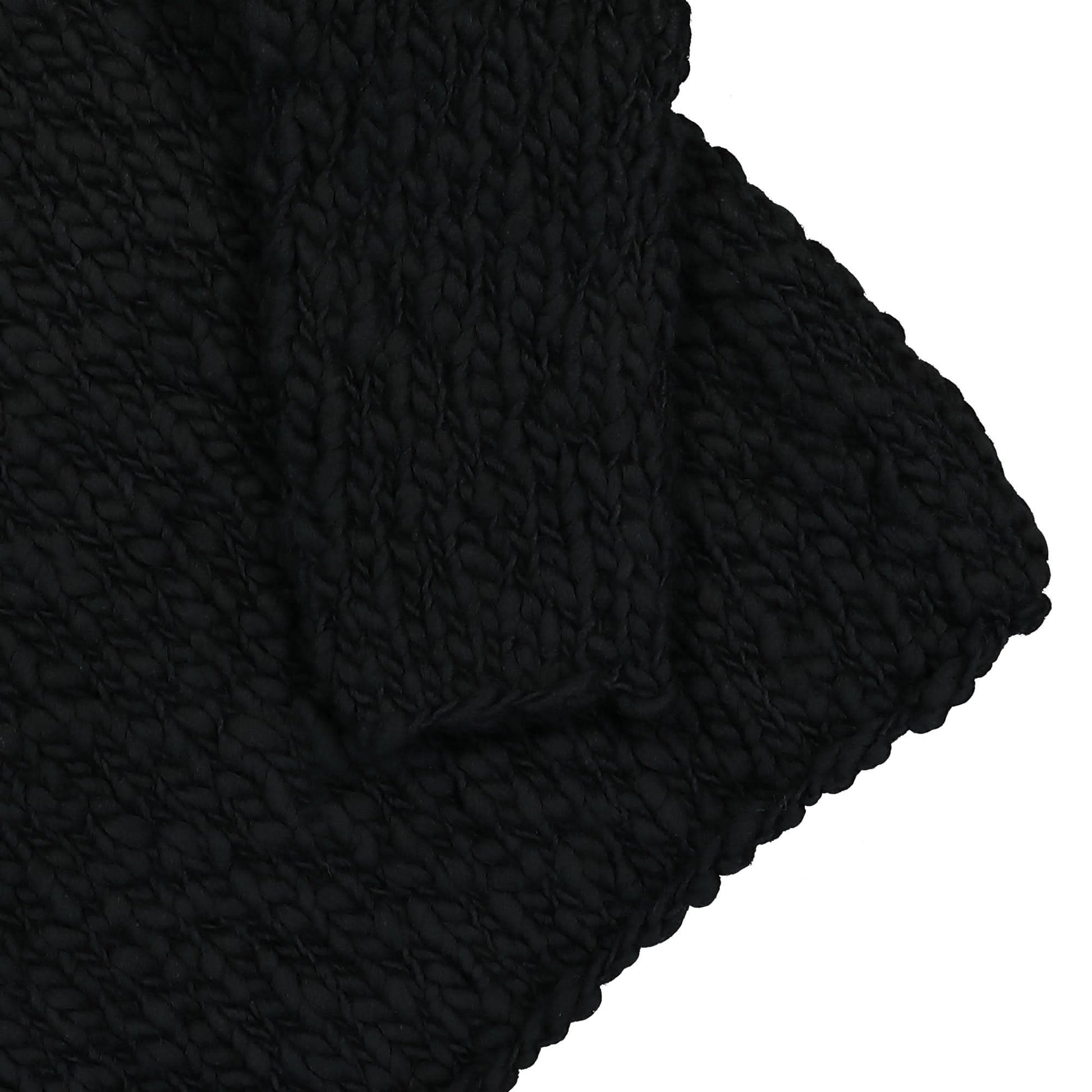 Yohji Yamamoto Homme Hand Knitted Round Neck Black Detail view 4 | Gate