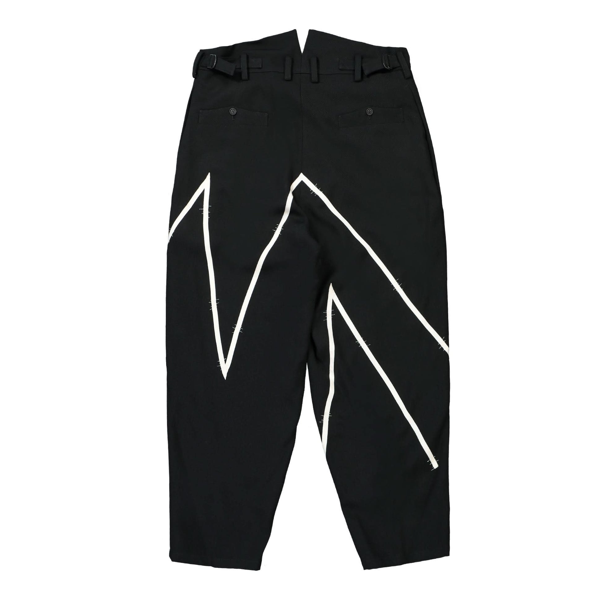 Yohji Yamamoto Homme O-Taping Pants Black Detail view 2 | Gate