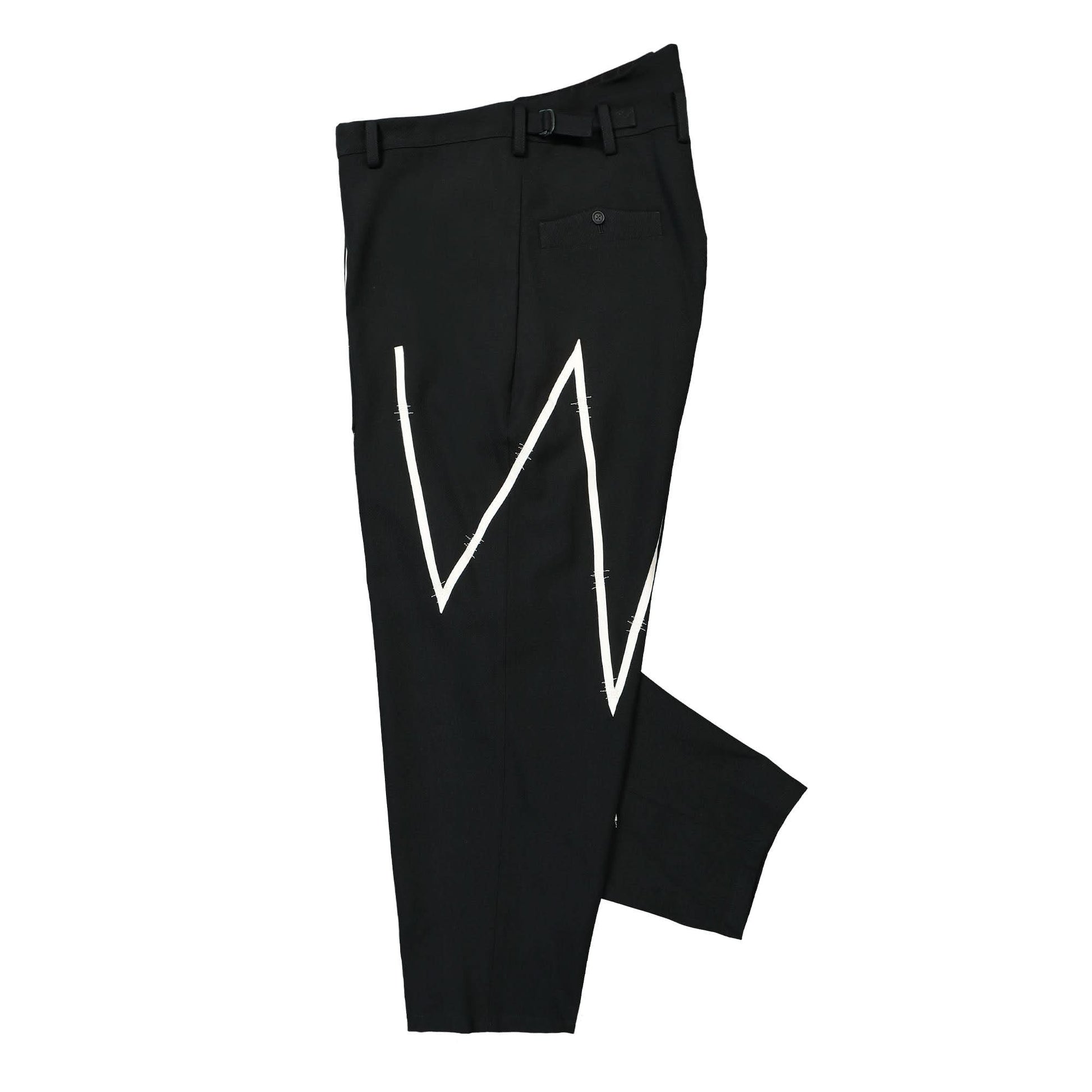 Yohji Yamamoto Homme O-Taping Pants Black Detail view 3 | Gate