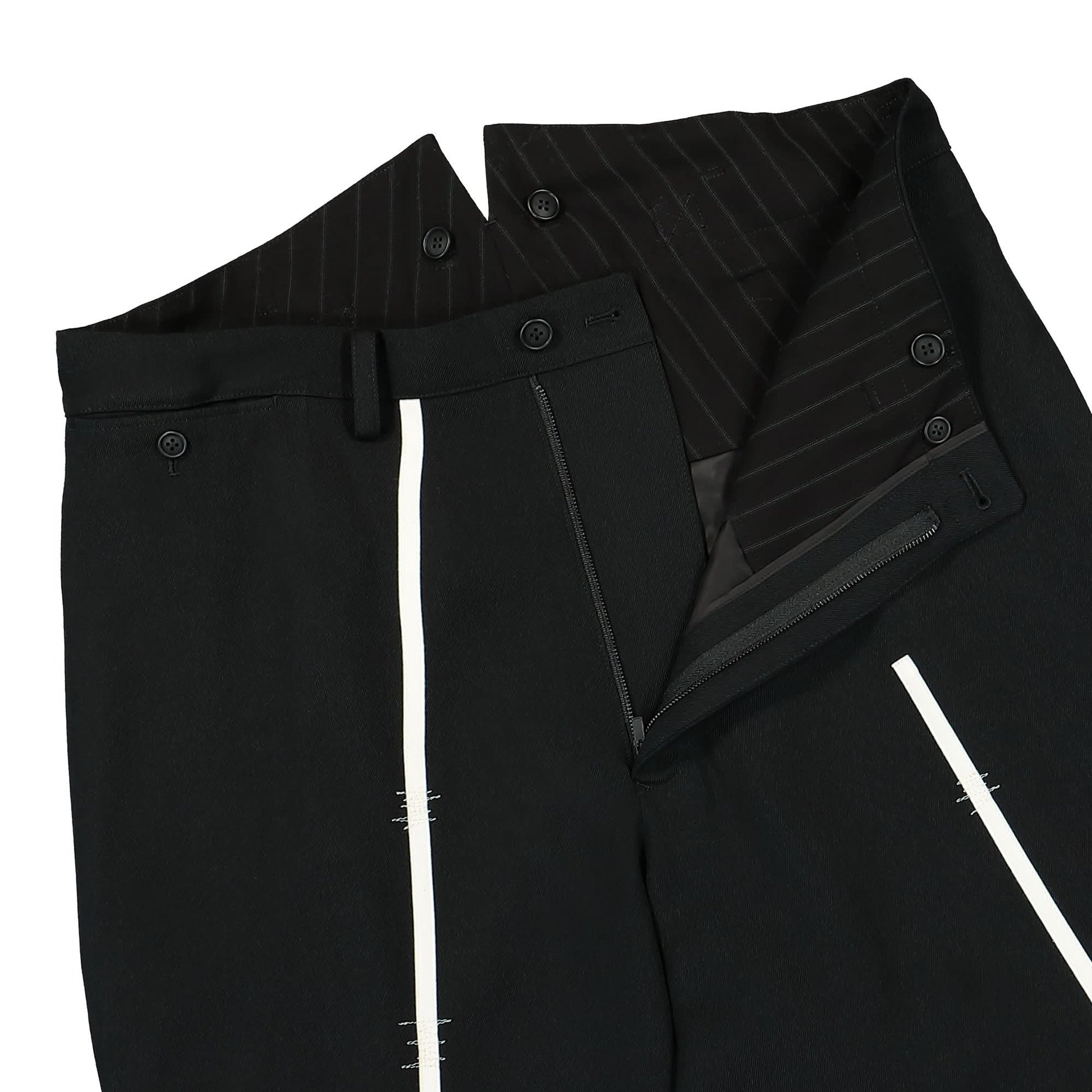Yohji Yamamoto Homme O-Taping Pants Black Detail view 4 | Gate