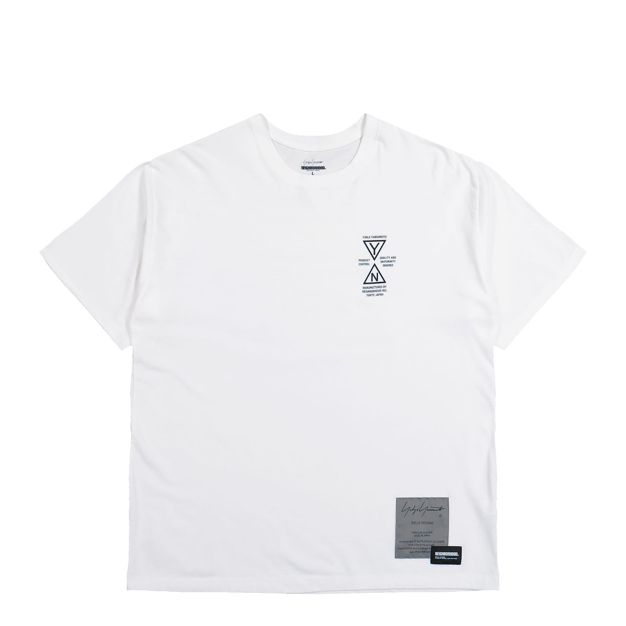 Neighborhood x Yohji Yamamoto Homme TEE SS-1 White T-Shirts HK-T96-996-1 Detail View 1 | GATE
