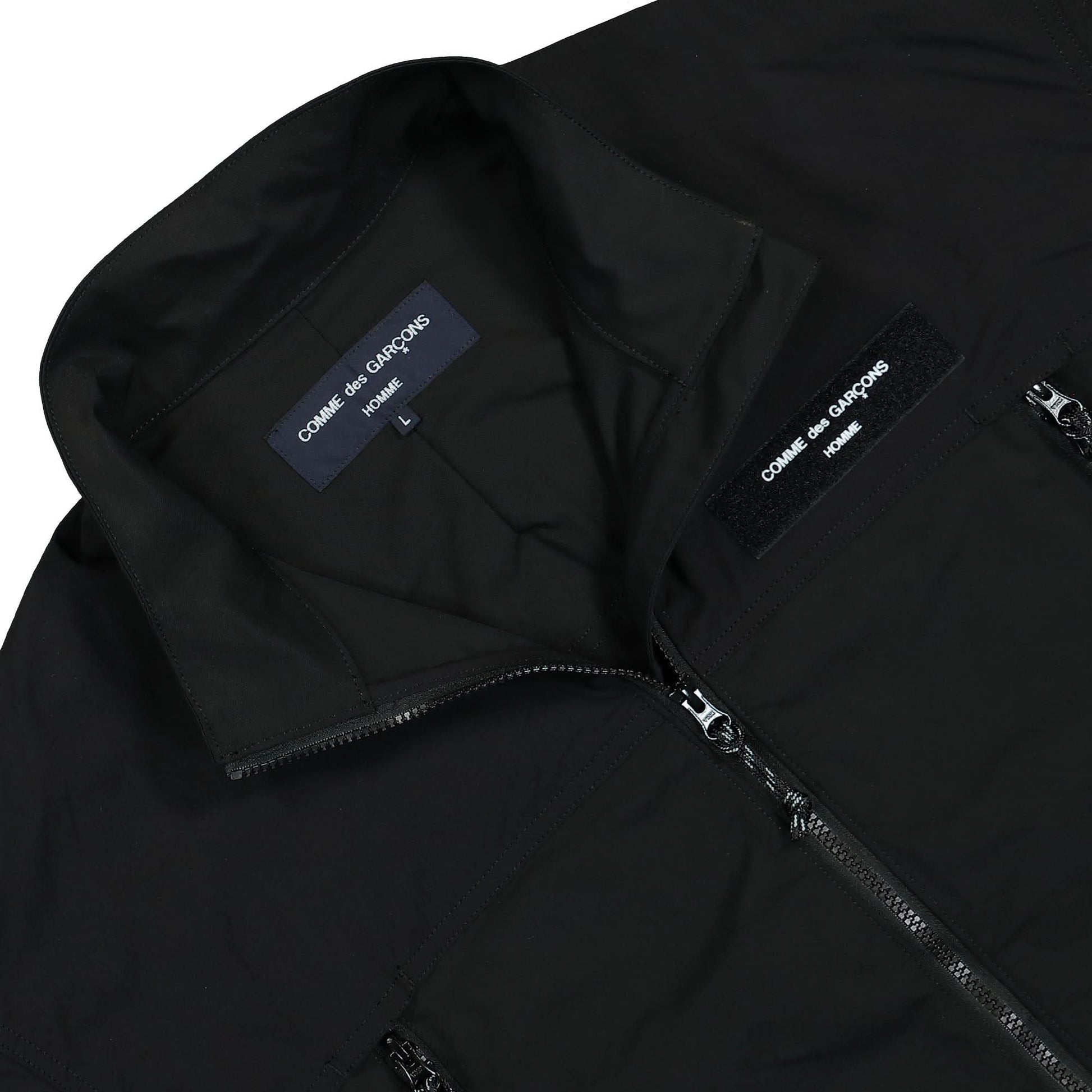 Comme des Garçons Homme Zip-Up Jacket Black Detail view 3 | Gate