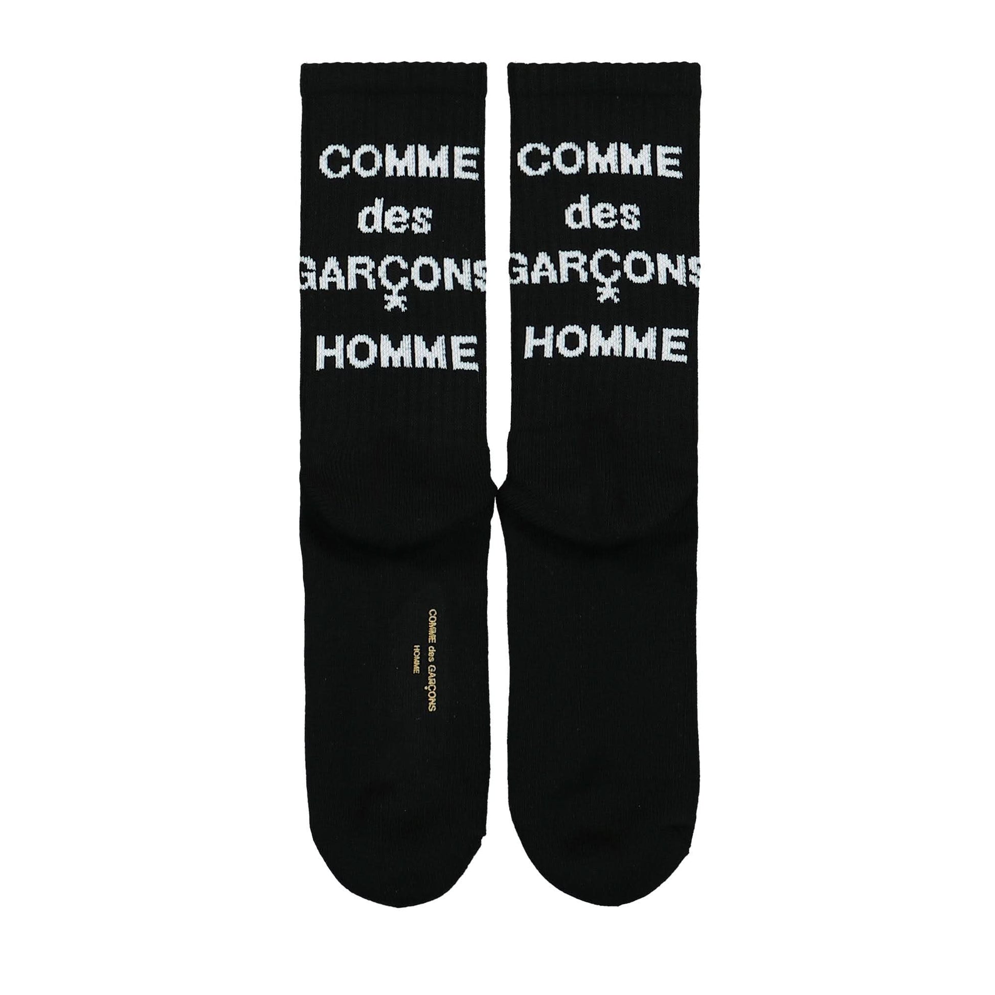 Comme des Garçons Homme Logo Socks Black Detail view 3 | Gate