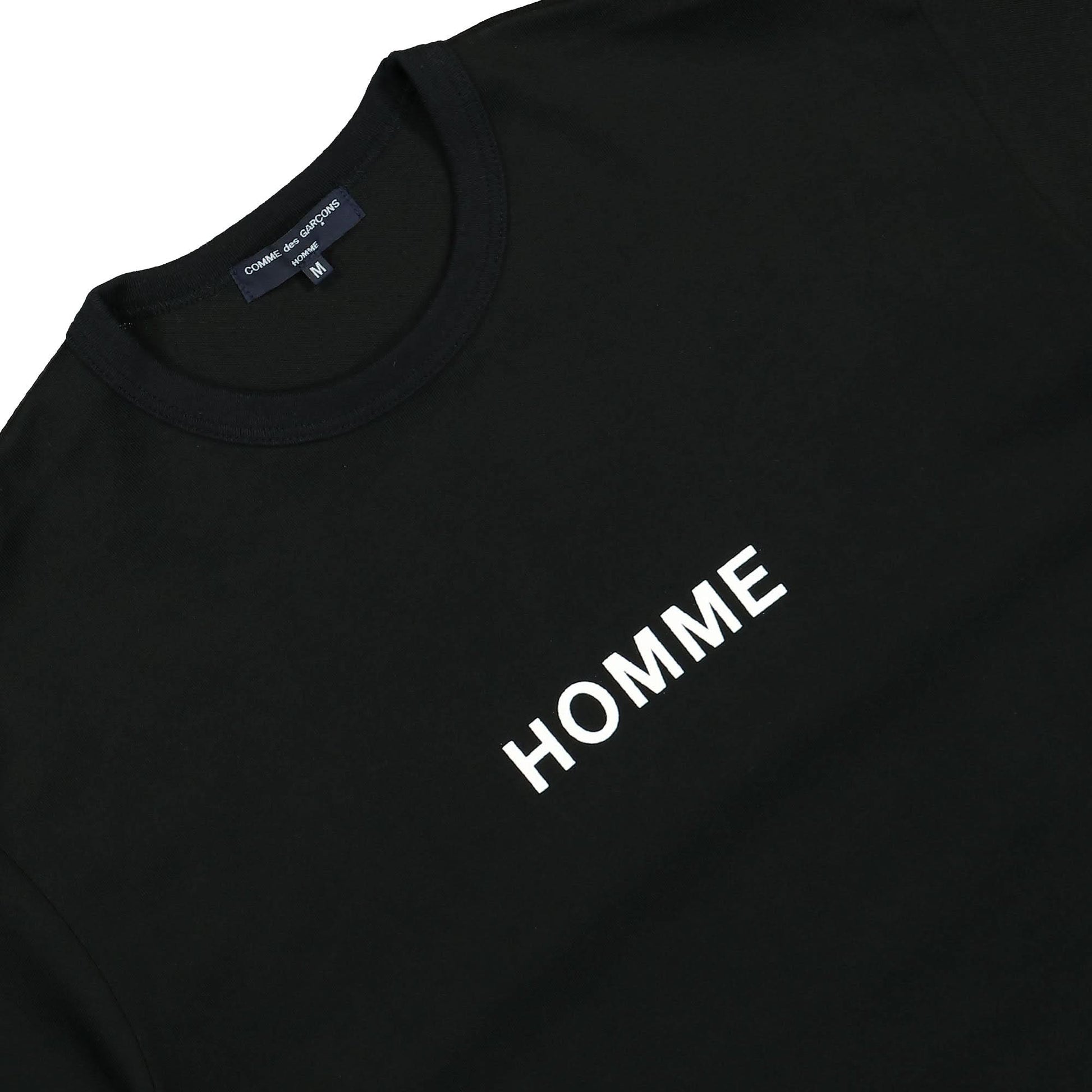 Comme des Garçons Homme Logo T-Shirt Black Detail view 3 | Gate