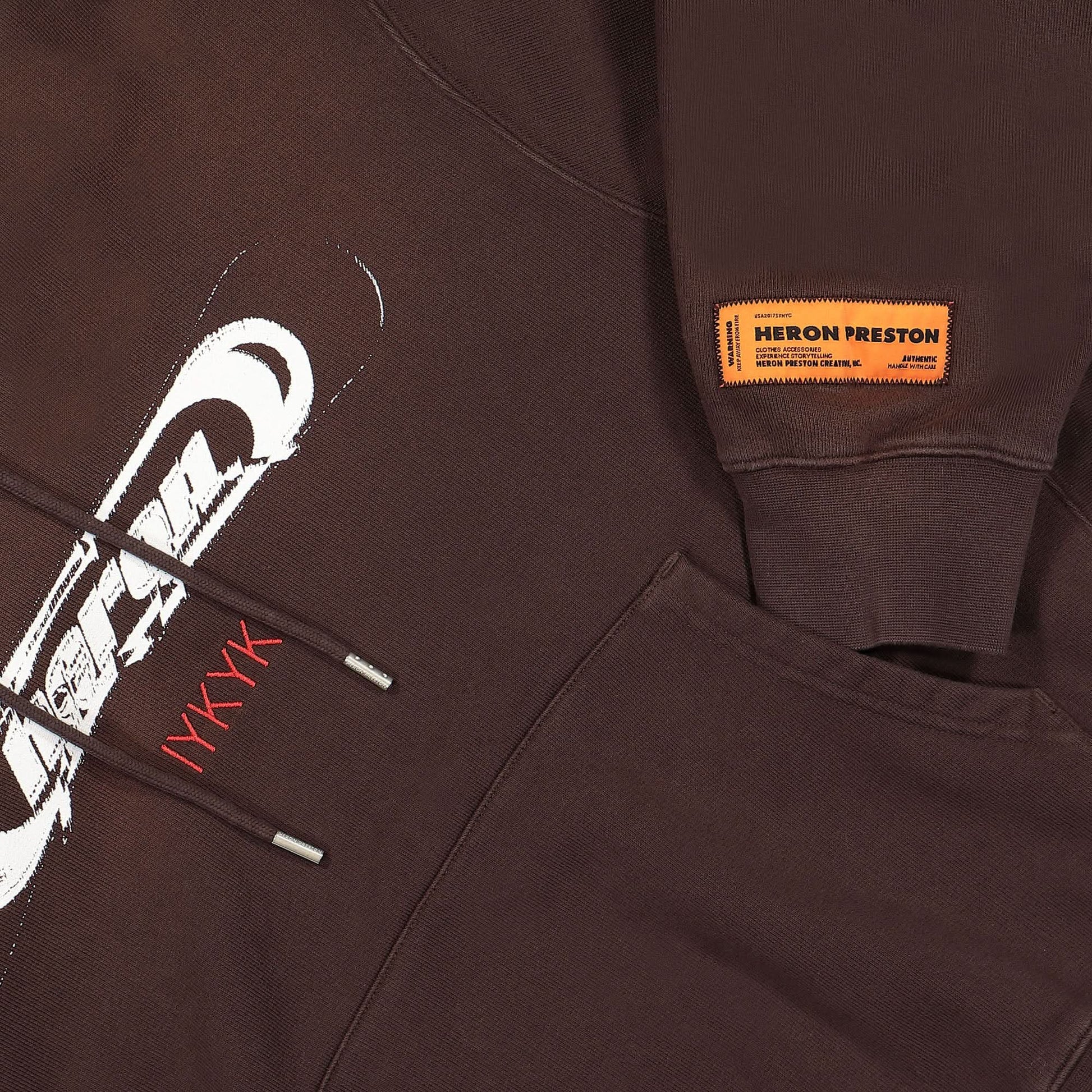 Heron Preston HP IYKYK Hoodie Brown Detail view 4 | Gate