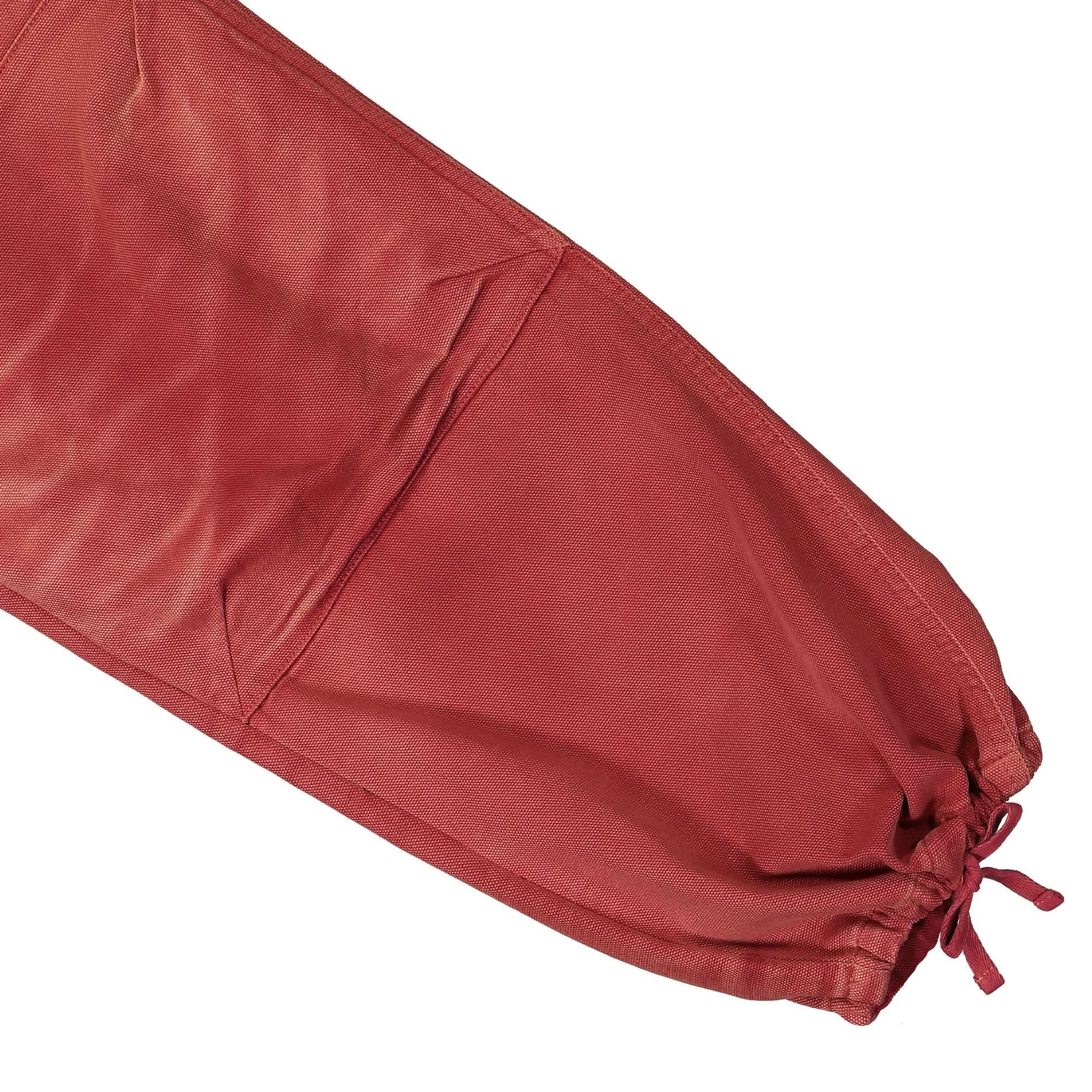 Heron Preston Distressed Canvas Cargo Pants Red Detail view 7 | Gate