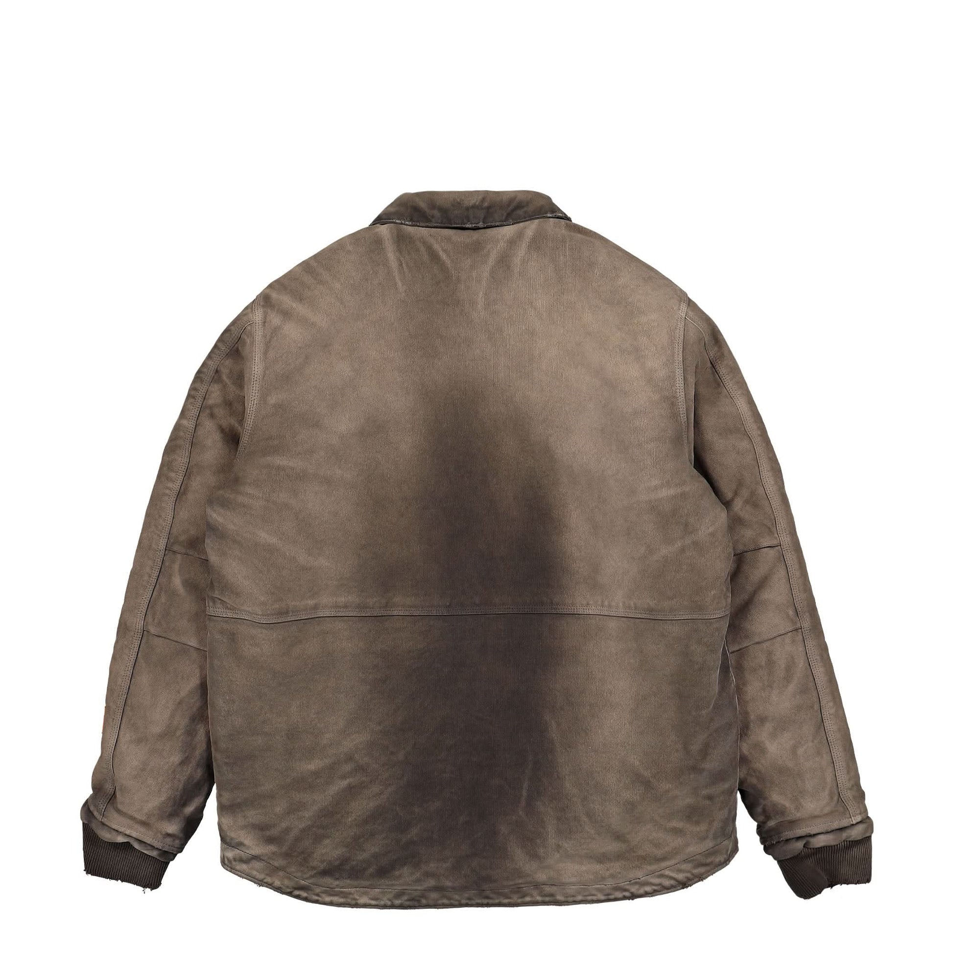 Heron Preston STFU Distressed Canvas Jacket Brown Detail view 2 | Gate