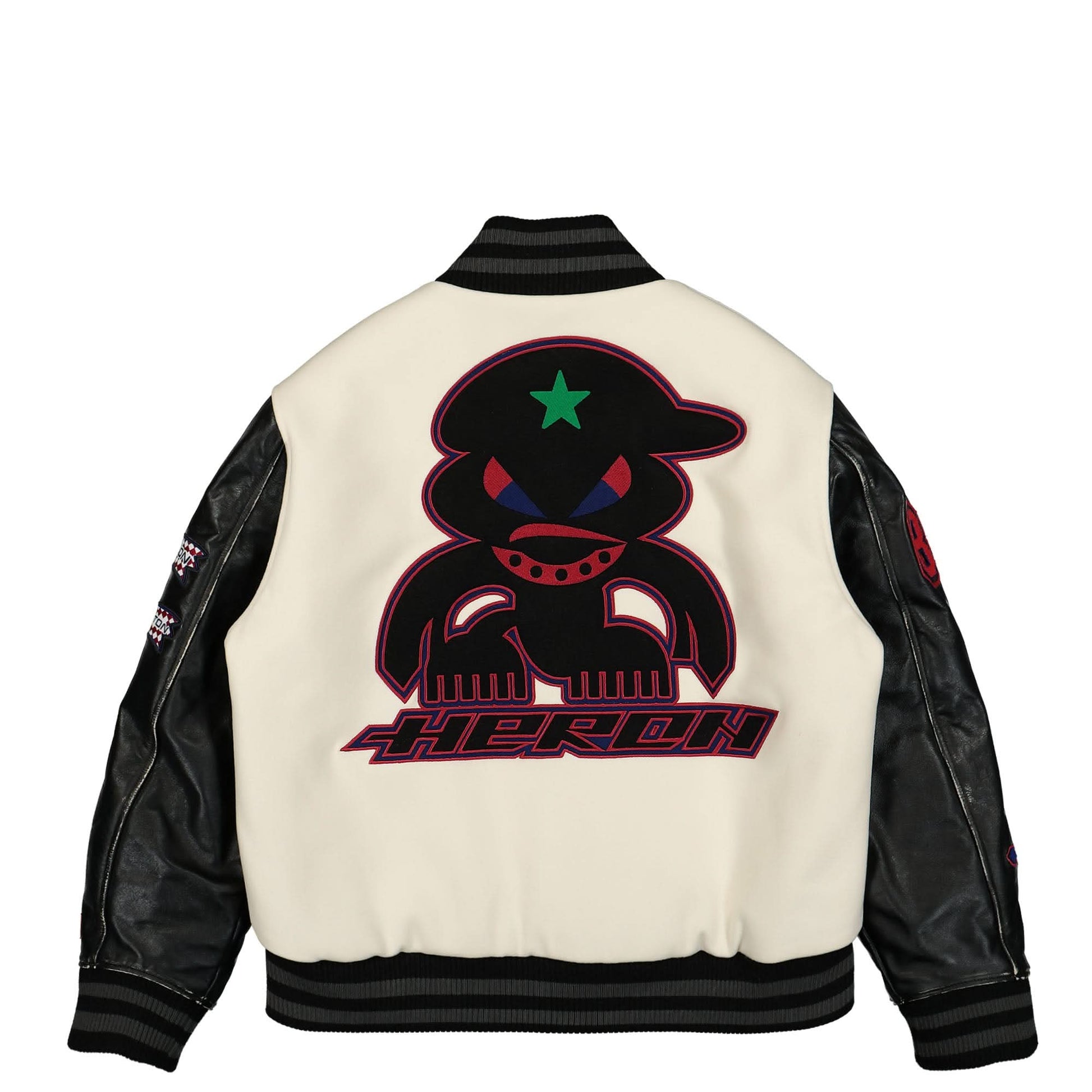 Heron Preston HP Patches Varsity Jacket Multicolor Detail view 2 | Gate