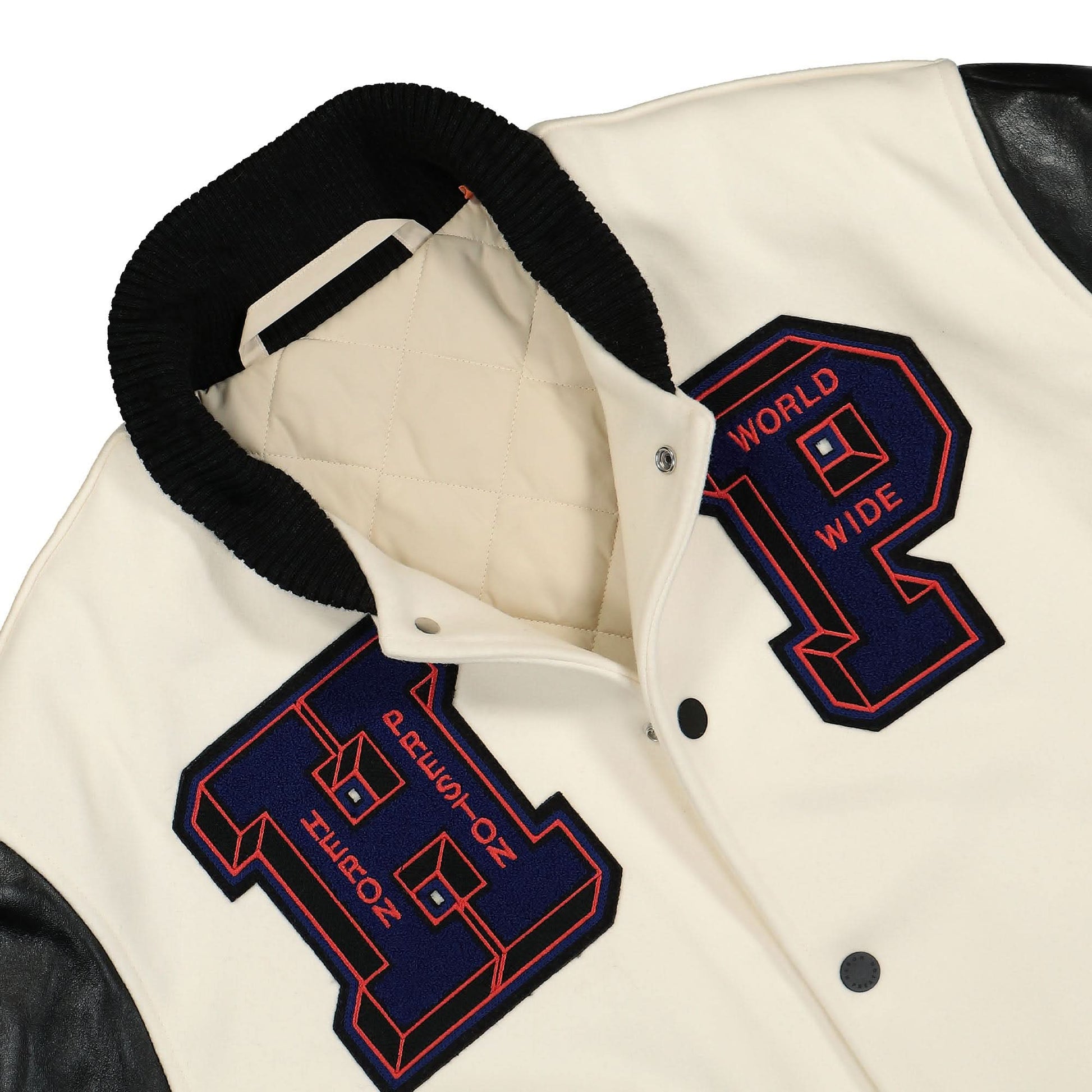 Heron Preston HP Patches Varsity Jacket Multicolor Detail view 3 | Gate