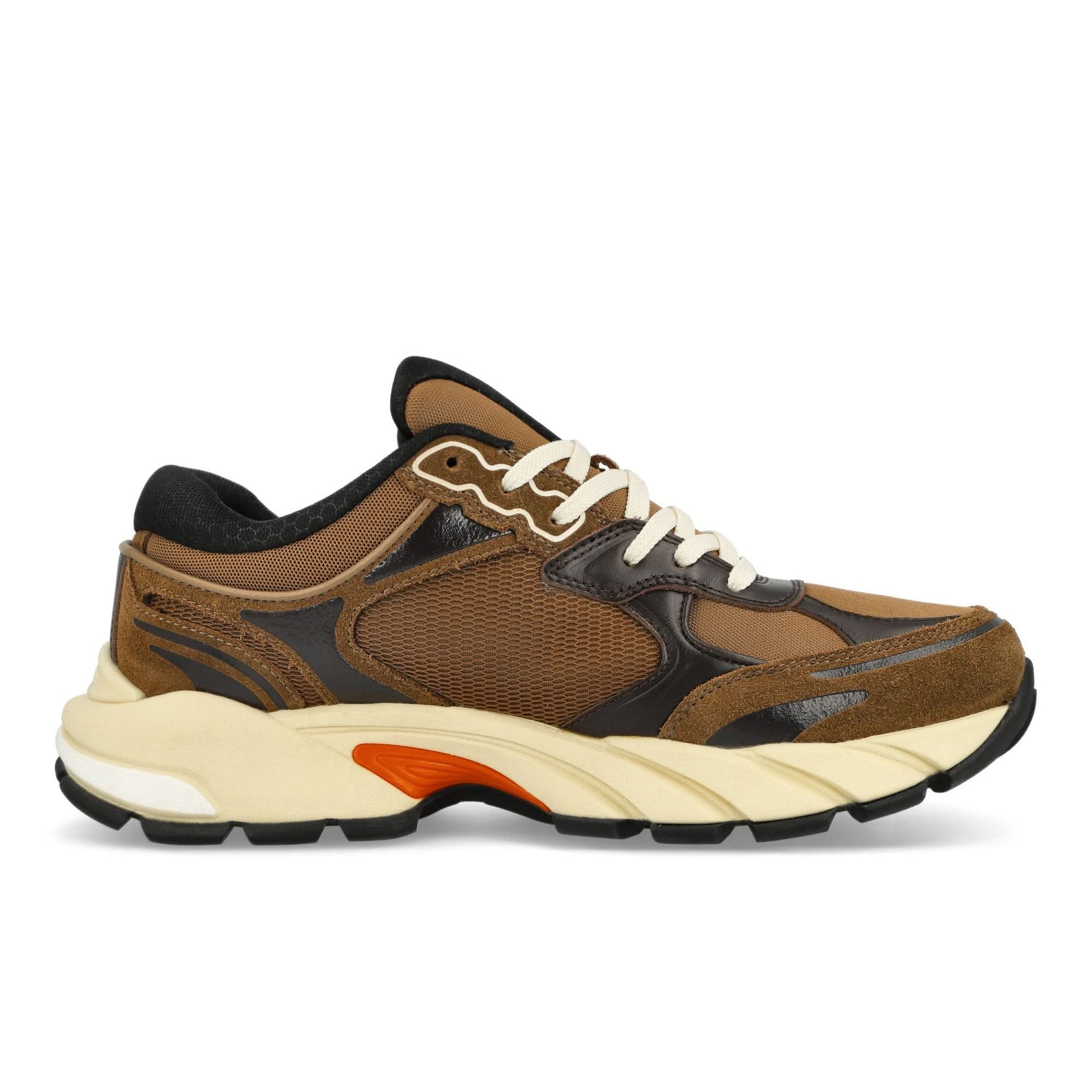Heron Preston Block Stepper Suede Sneaker Brown Sneaker Detail view 2 | Gate