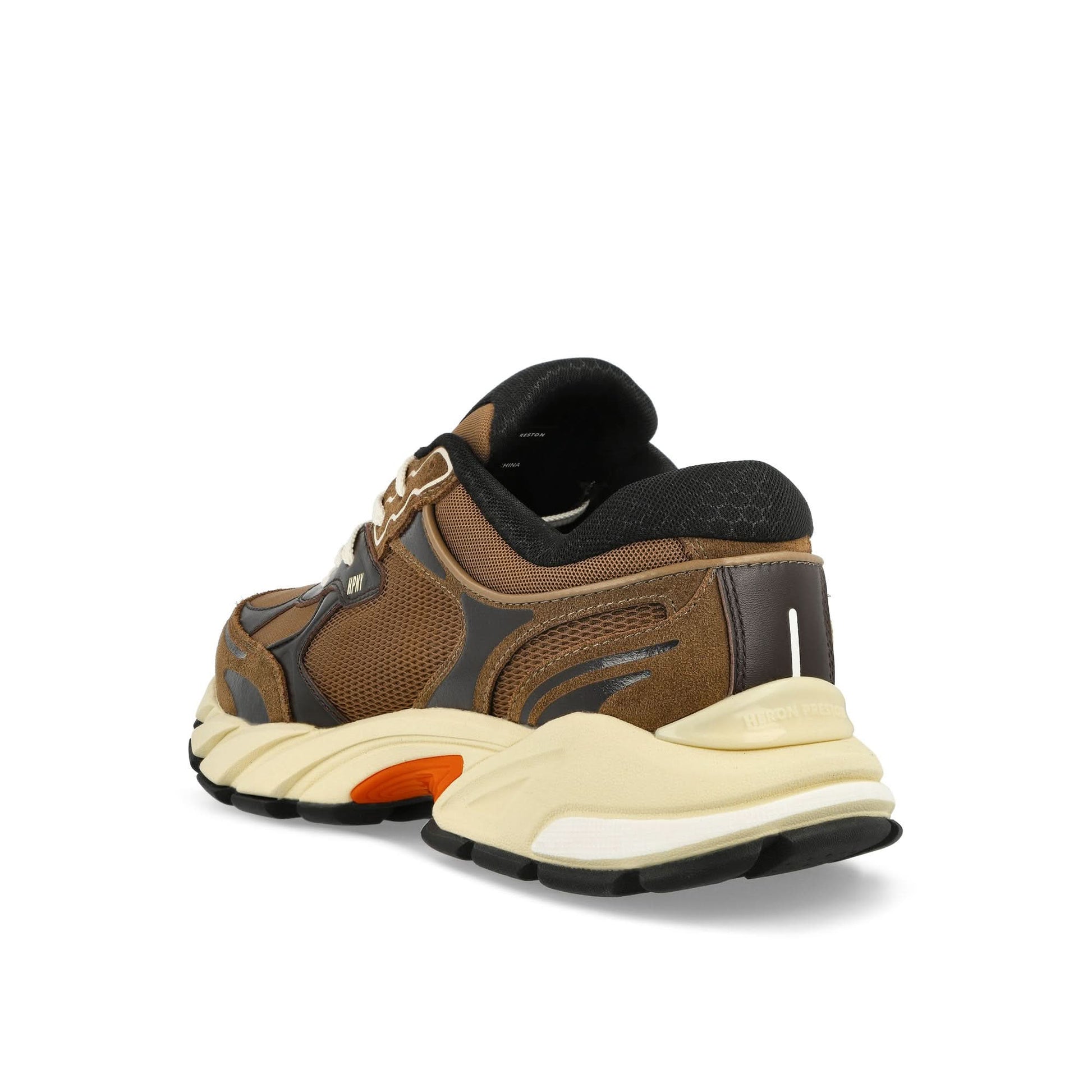 Heron Preston Block Stepper Suede Sneaker Brown Sneaker Detail view 3 | Gate