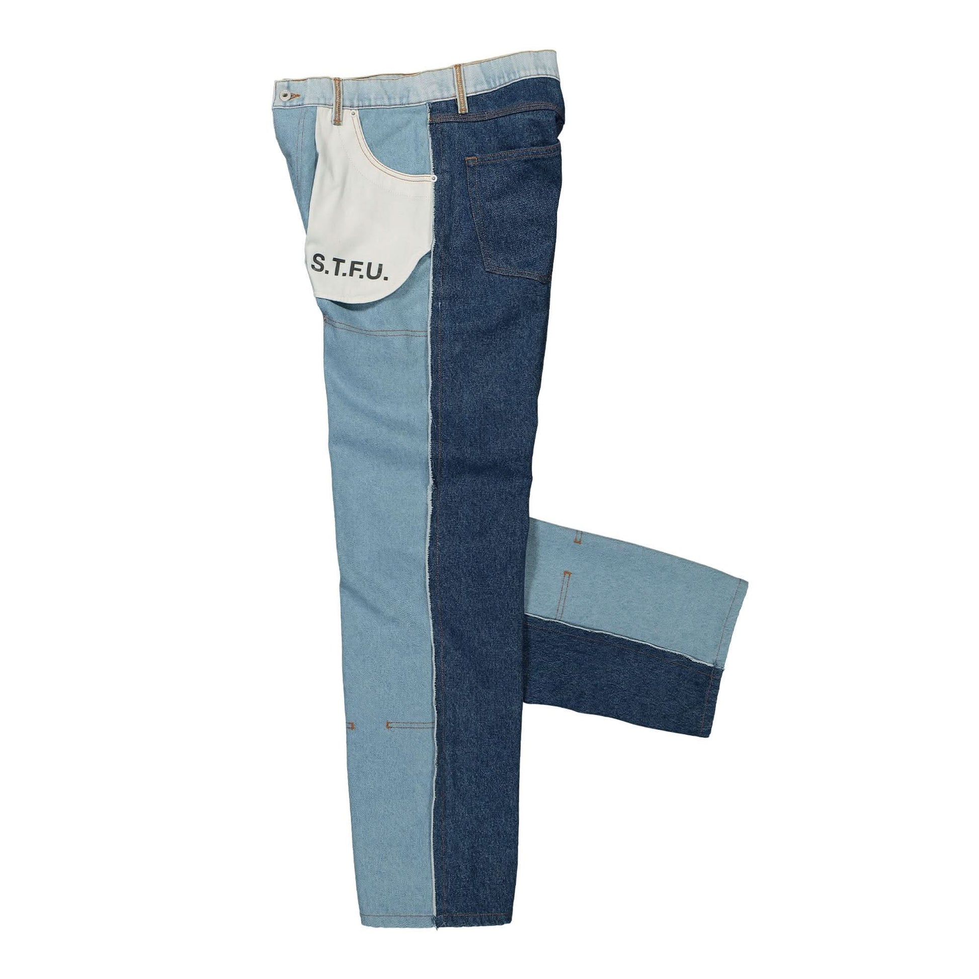 Heron Preston Washed Insideout Carpenter Pant Blue Detail view 3 | Gate