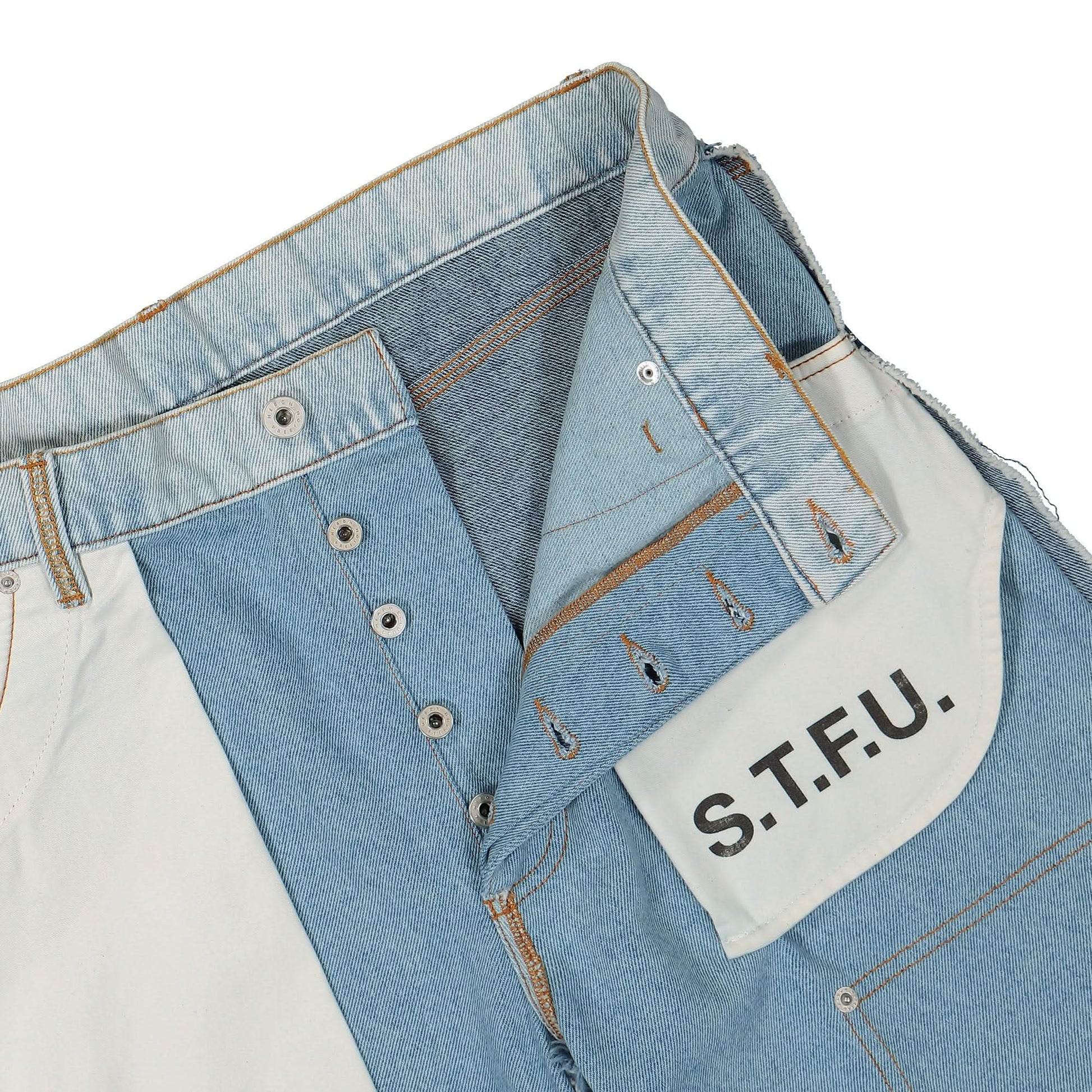 Heron Preston Washed Insideout Carpenter Pant Blue Detail view 4 | Gate