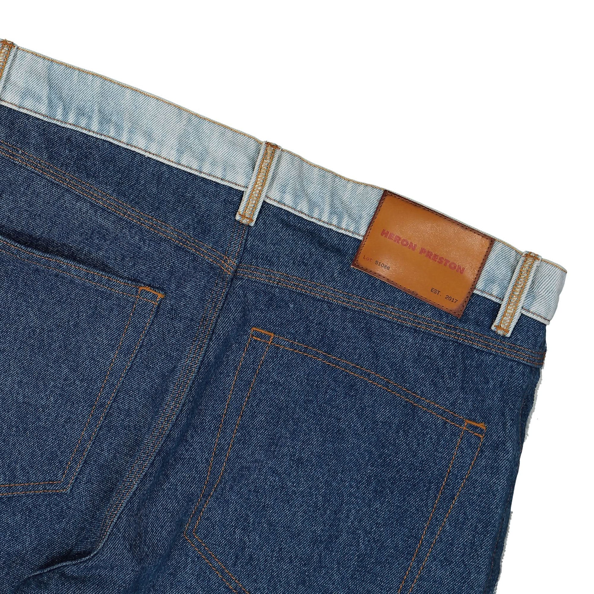 Heron Preston Washed Insideout Carpenter Pant Blue Detail view 5 | Gate
