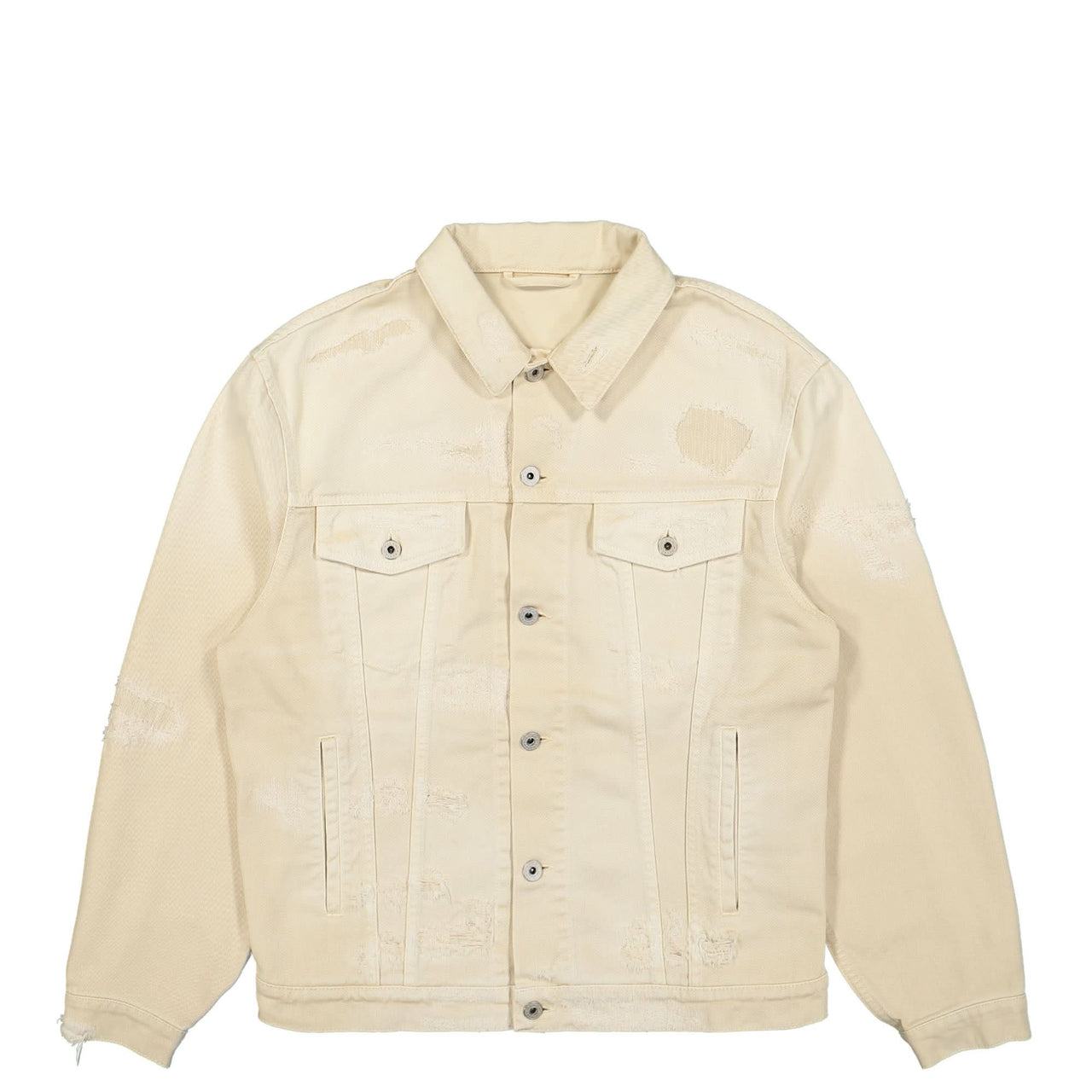 Heron Preston Super Distressed Reg Jacket Beige Detail view 1 | Gate