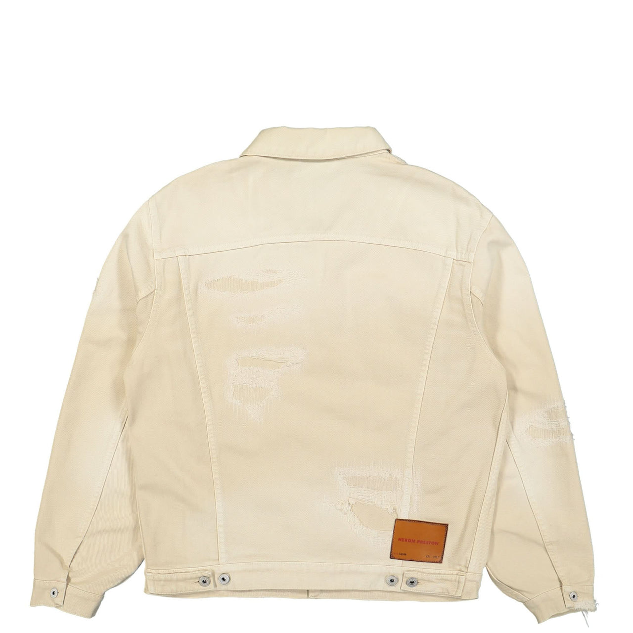Heron Preston Super Distressed Reg Jacket Beige Detail view 1 | Gate
