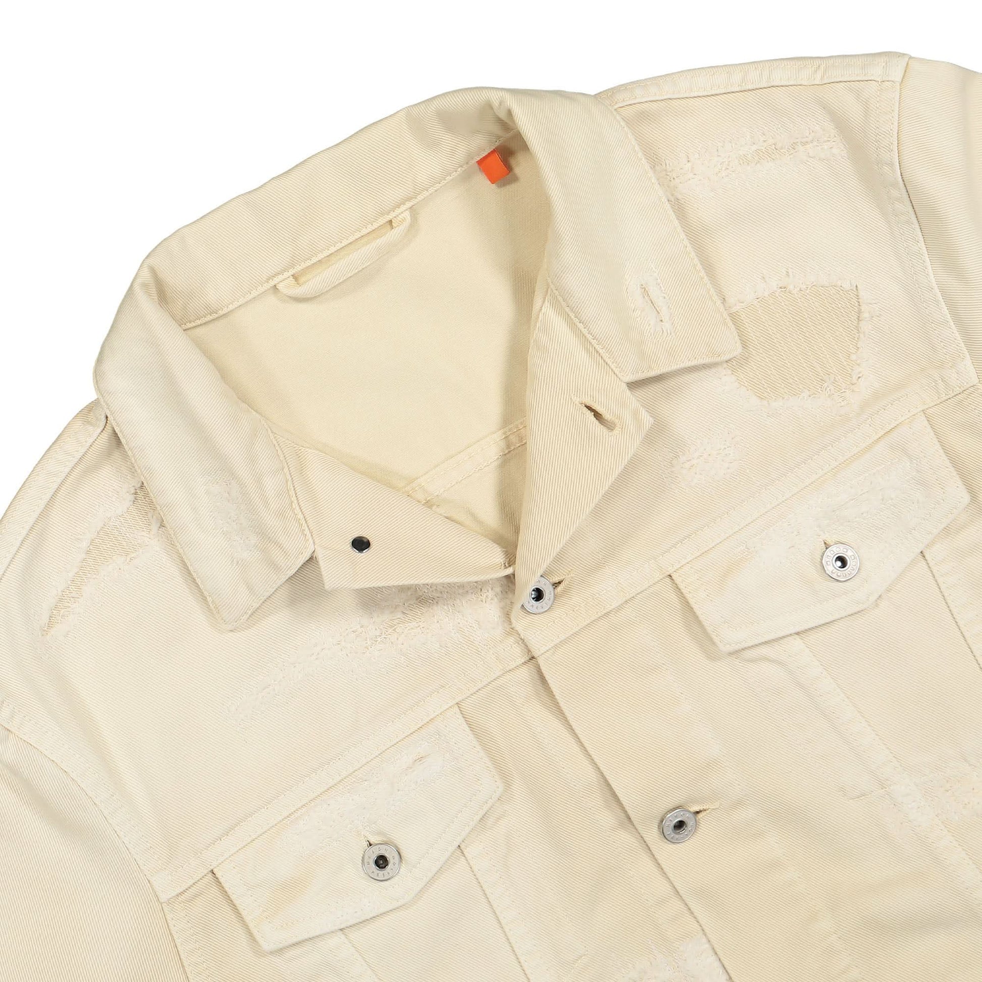 Heron Preston Super Distressed Reg Jacket Beige Detail view 3 | Gate