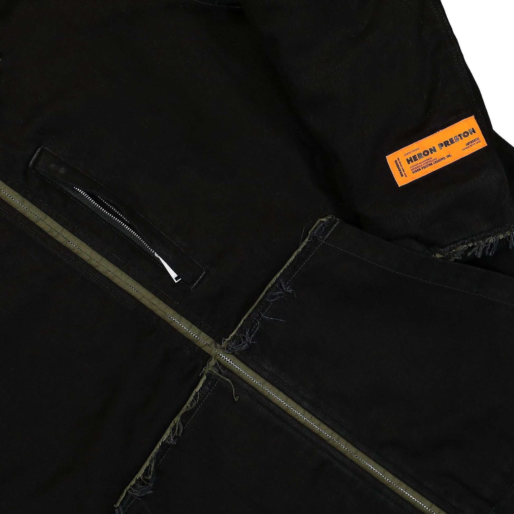 Heron Preston Rebuilt Denim Jacket Black Detail view 4 | Gate