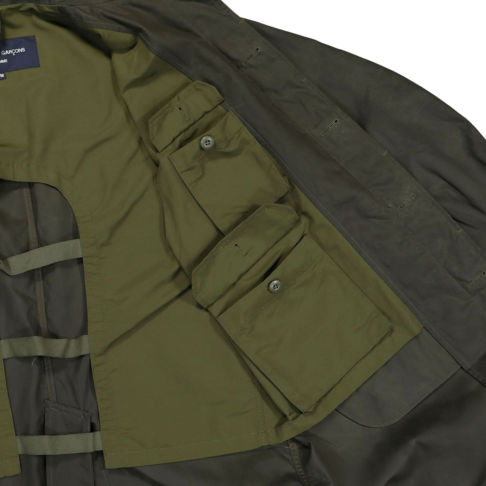 Comme des Garçons Homme Coat Olive Detail view 5 | Gate
