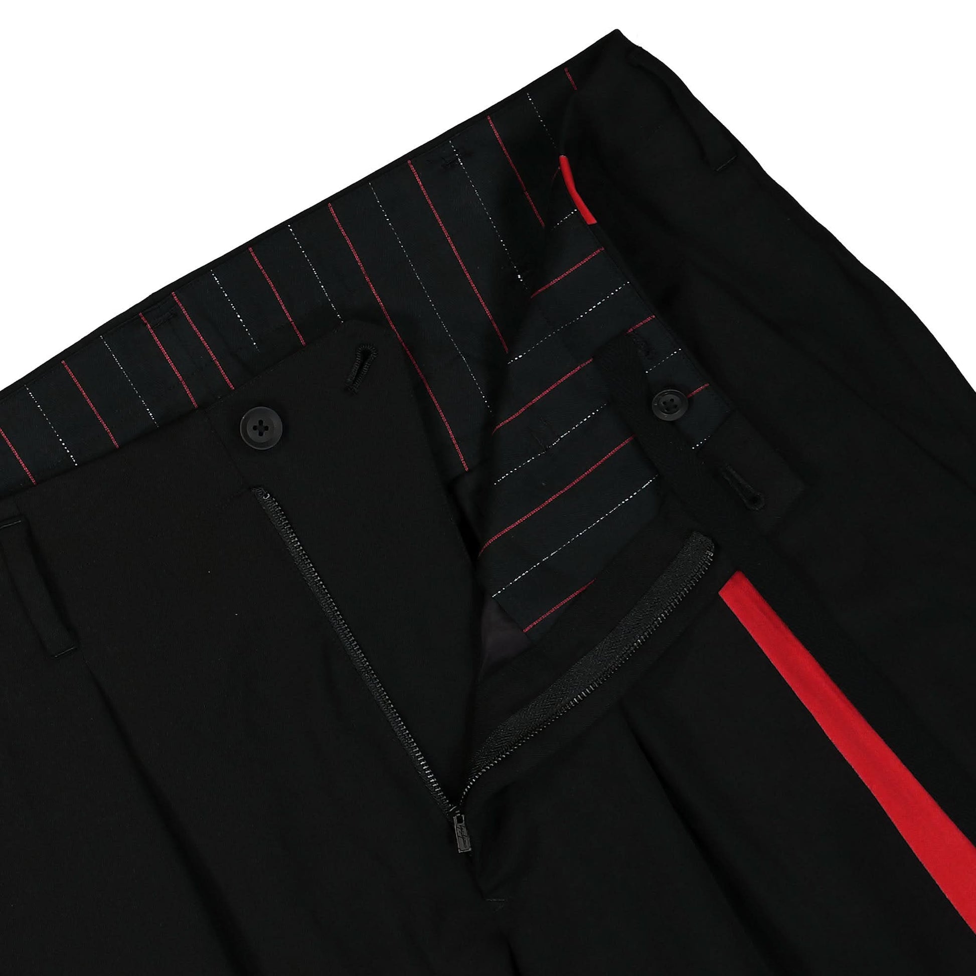Yohji Yamamoto Homme G-Discharged Red Line P Black Detail view 4 | Gate