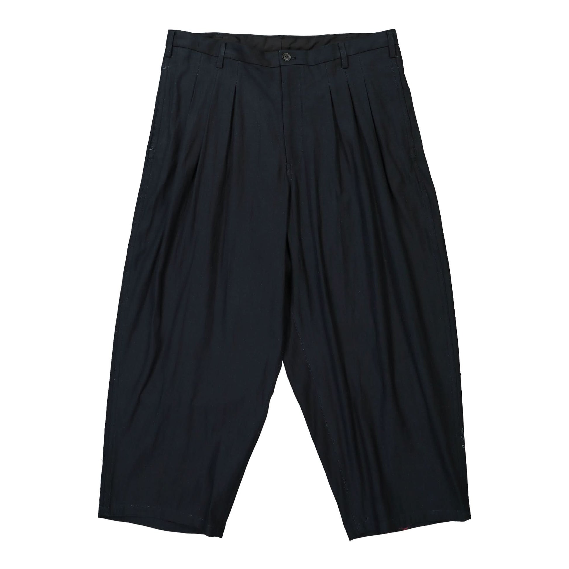 Yohji Yamamoto Homme G-12Tuck Denim Pants Black Detail view 1 | Gate