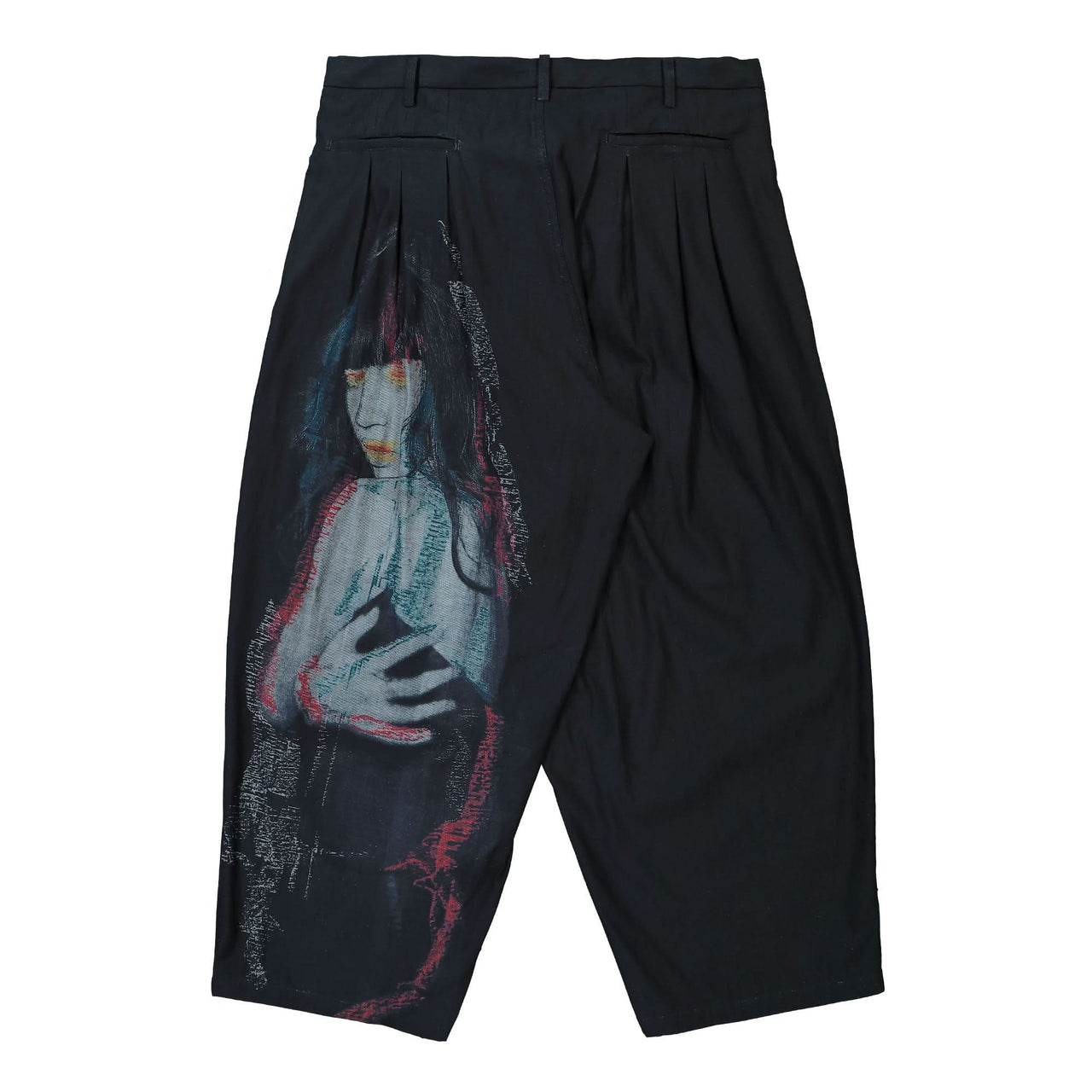 Yohji Yamamoto Homme G-12Tuck Denim Pants Black Detail view 1 | Gate