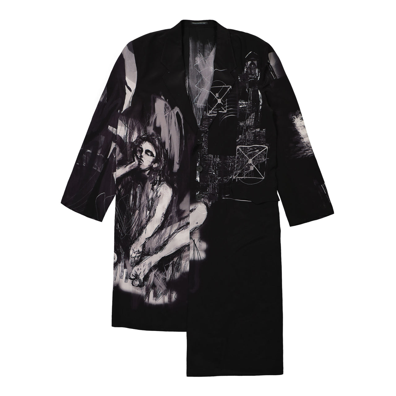 Yohji Yamamoto Homme Portrait PT Asymmetry J Black Detail view 1 | Gate