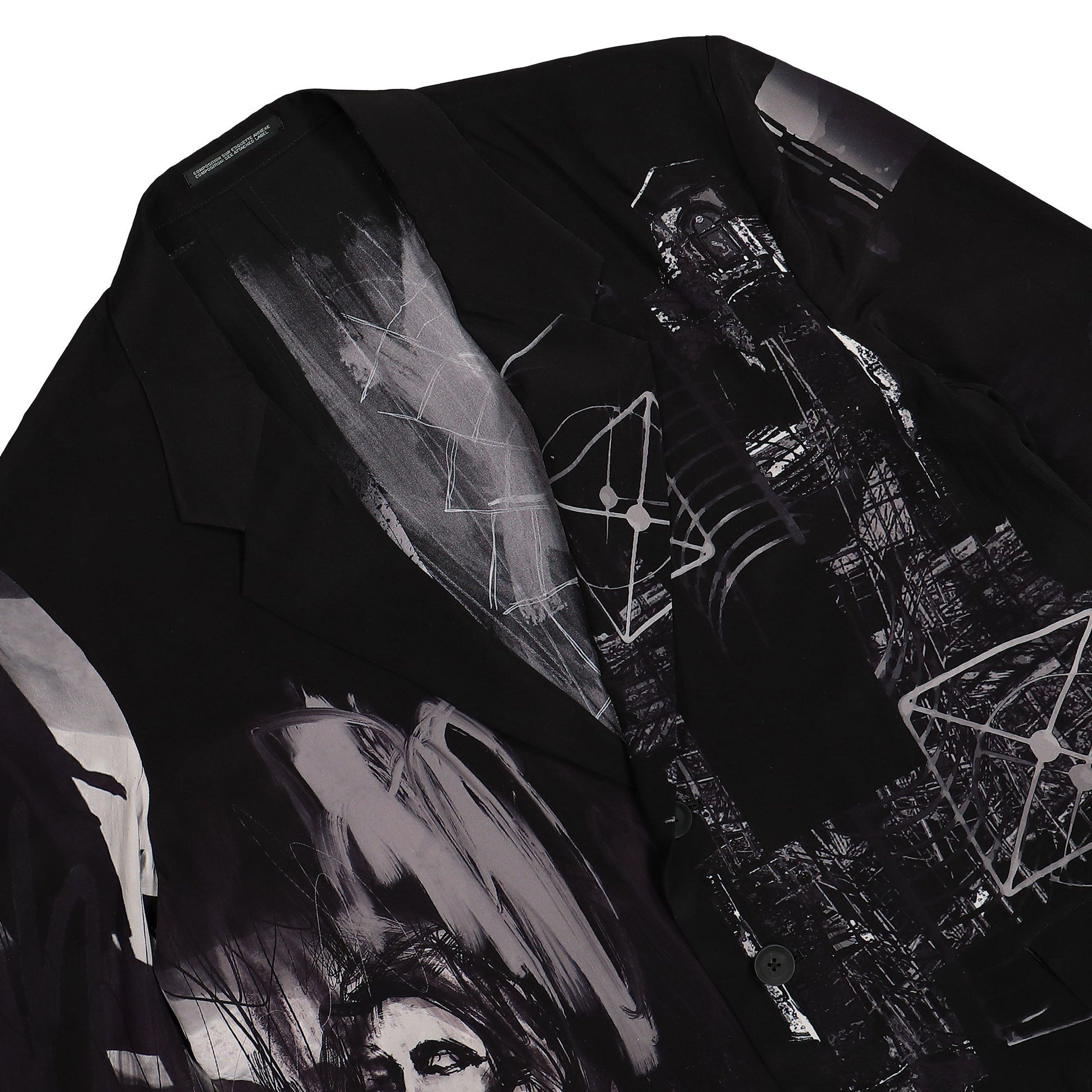 Yohji Yamamoto Homme Portrait PT Asymmetry J Black Detail view 3 | Gate