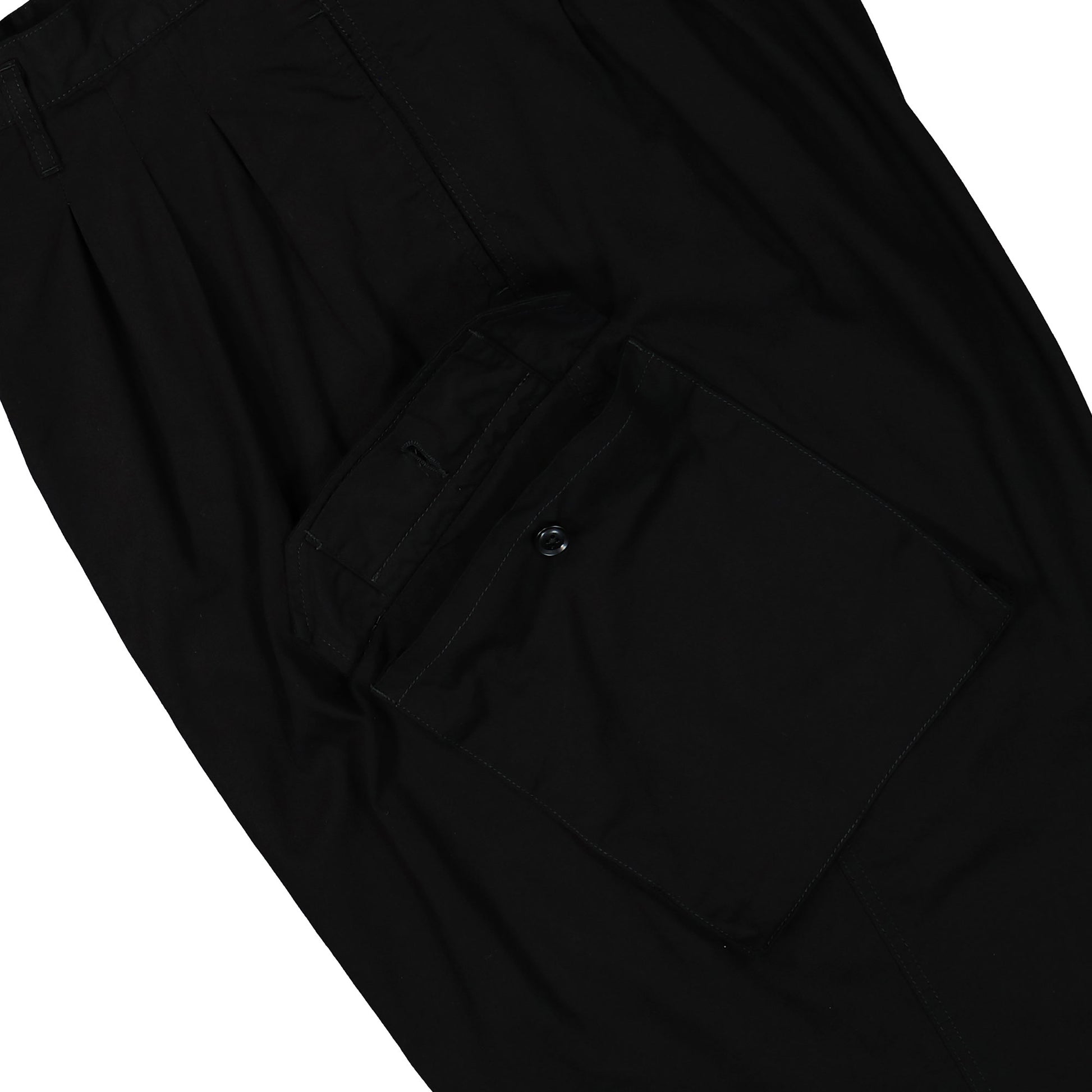 Yohji Yamamoto Homme 12Tuck Work Pants Black Detail view 6 | Gate