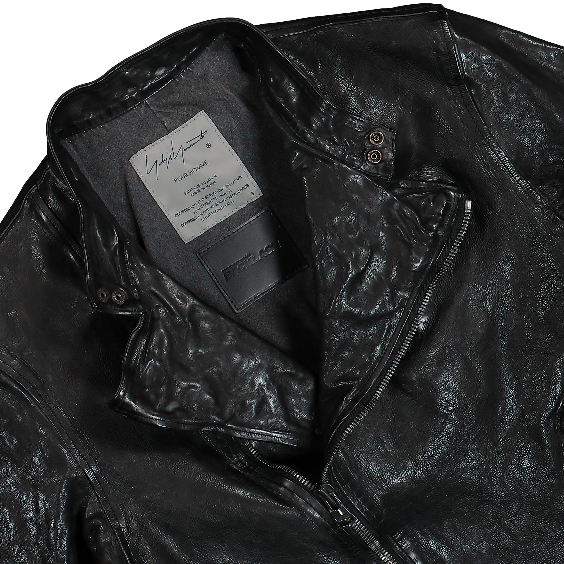 Yohji Yamamoto Homme Backlash Double Riders Black Detail view 3 | Gate