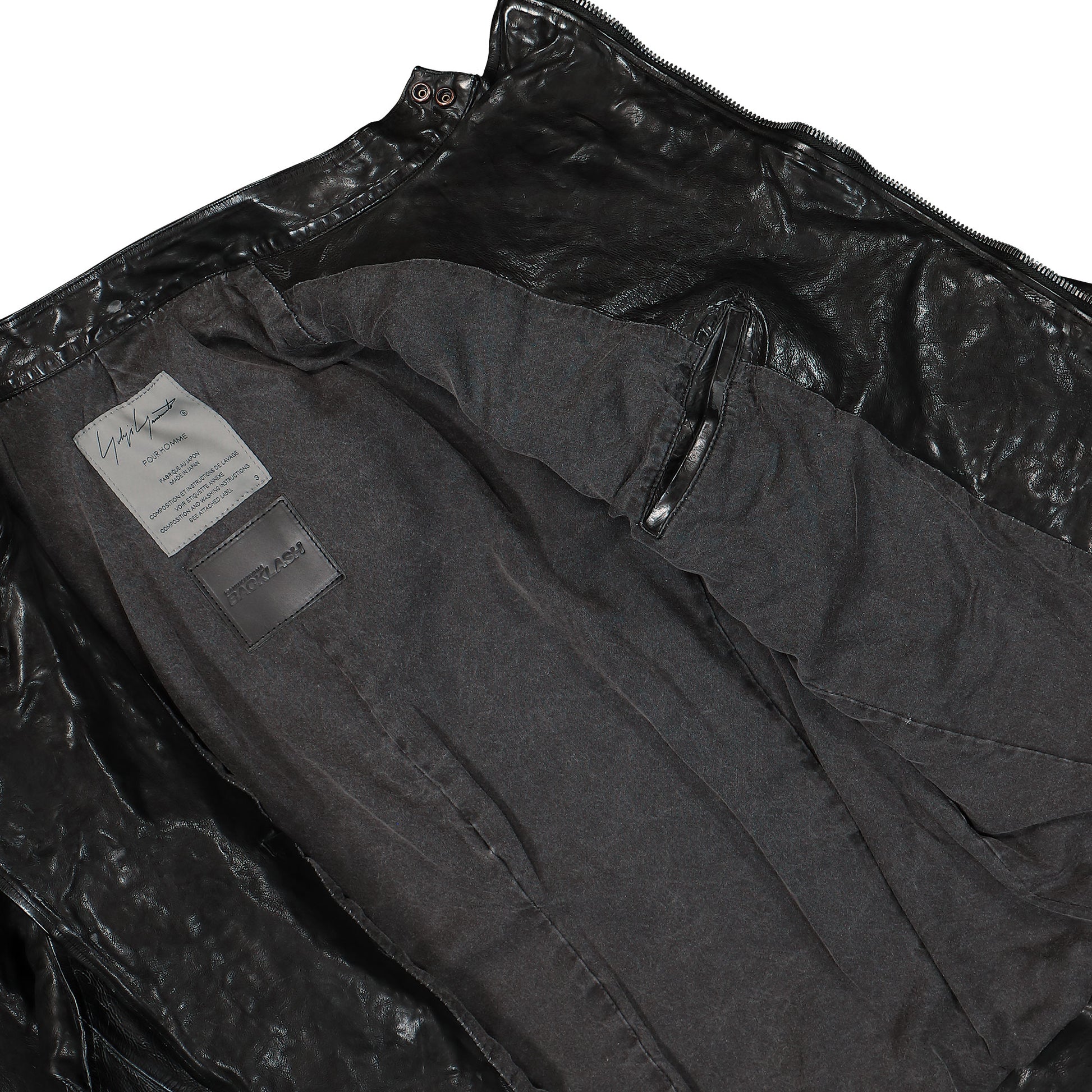 Yohji Yamamoto Homme Backlash Double Riders Black Detail view 5 | Gate