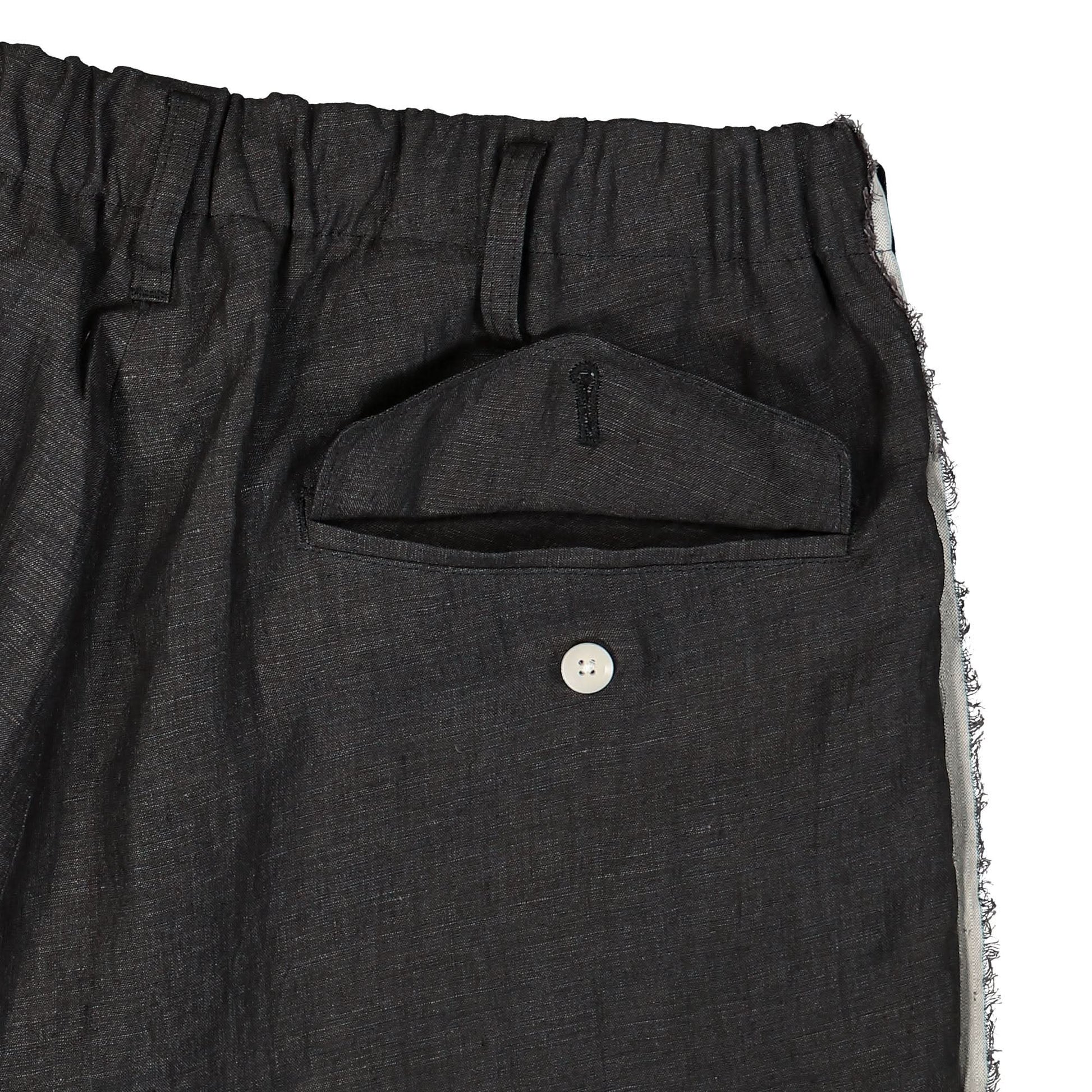 Yohji Yamamoto Homme R-Side Seam Flap Pants Black Detail view 5 | Gate