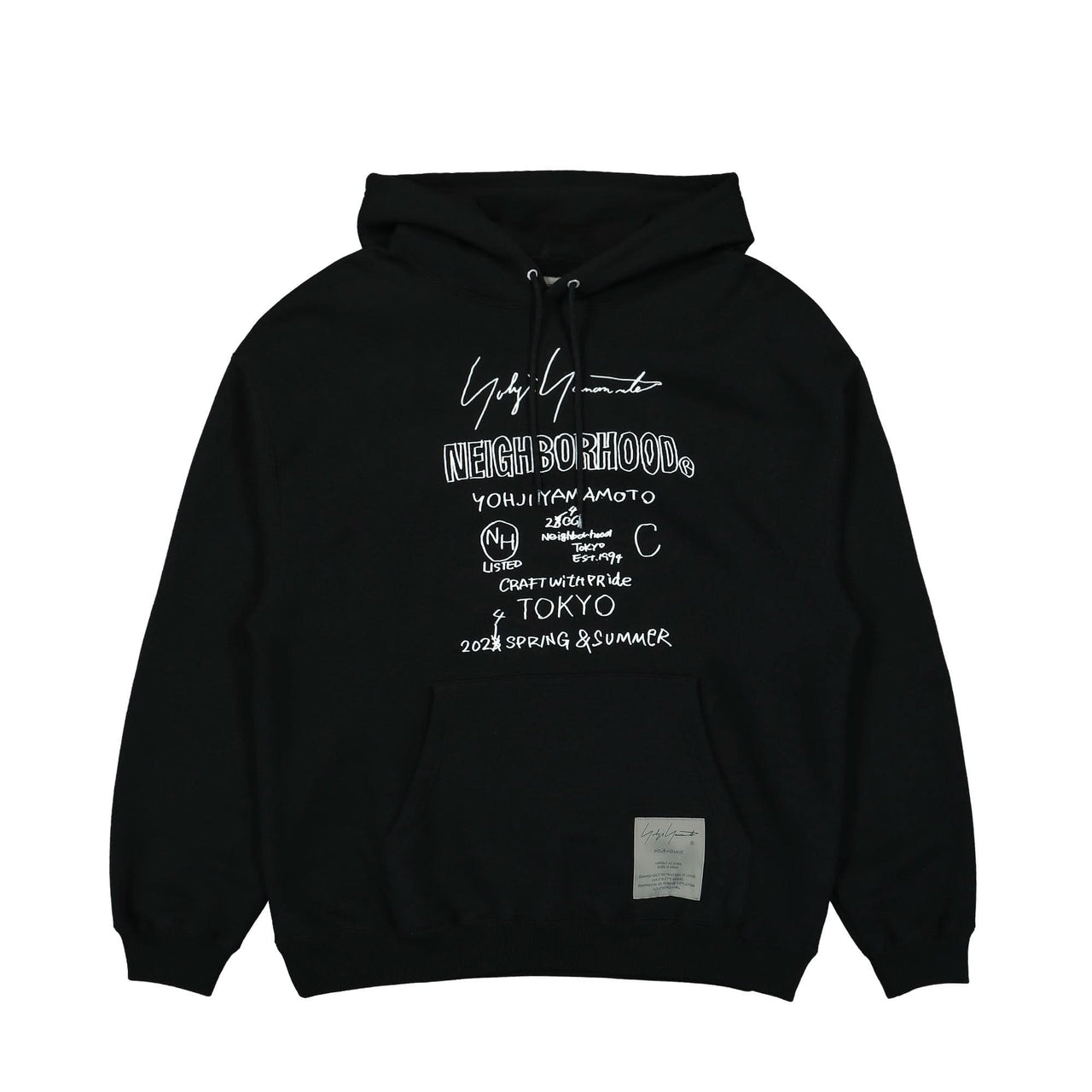 Yohji Yamamoto Homme PT Hoodie Black Detail view 1 | Gate
