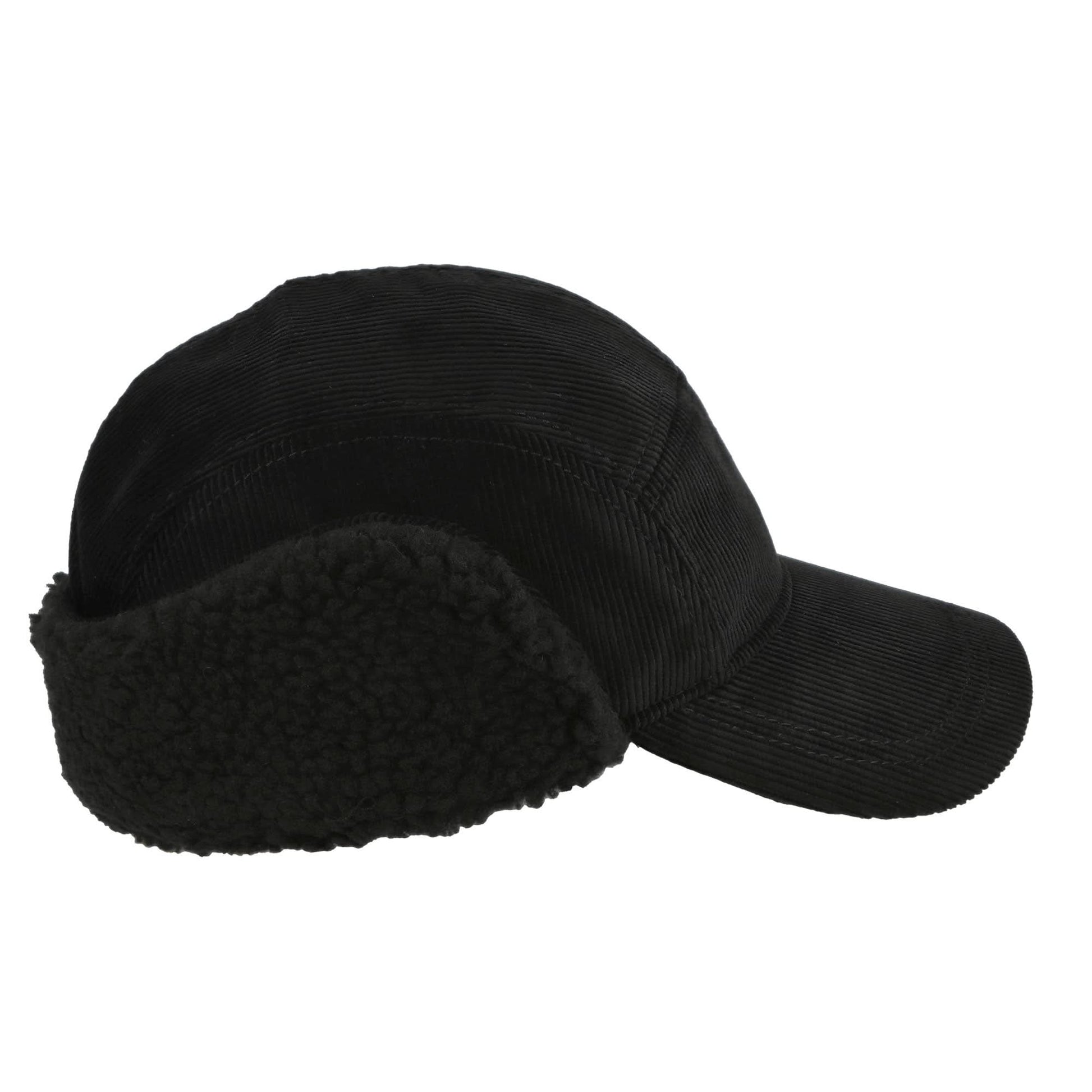 Fred Perry Corduroy Trapper Cap Black Detail view 3 | Gate