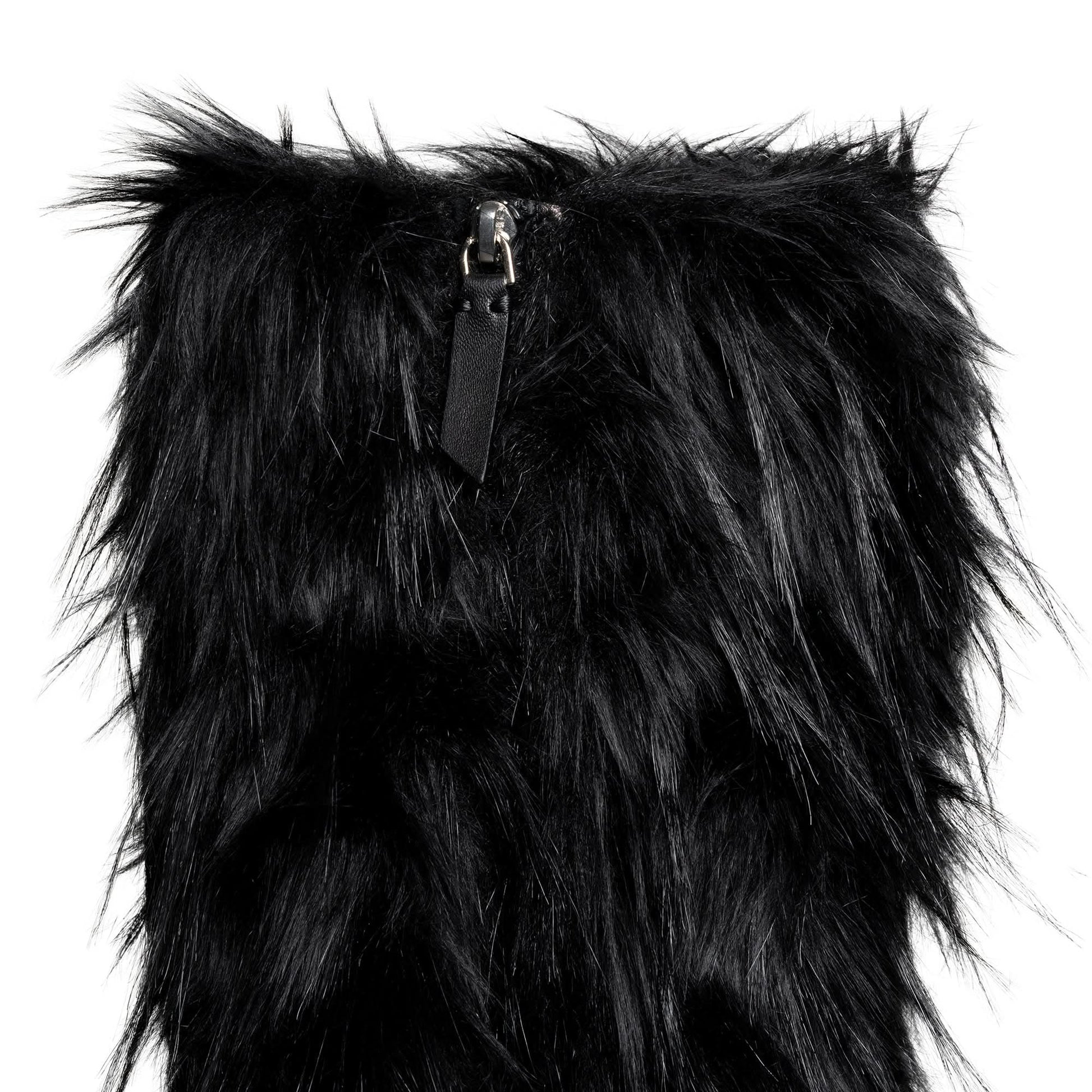 Heron Preston Fur Stiletto Boot Black Heels Detail view 5 | Gate