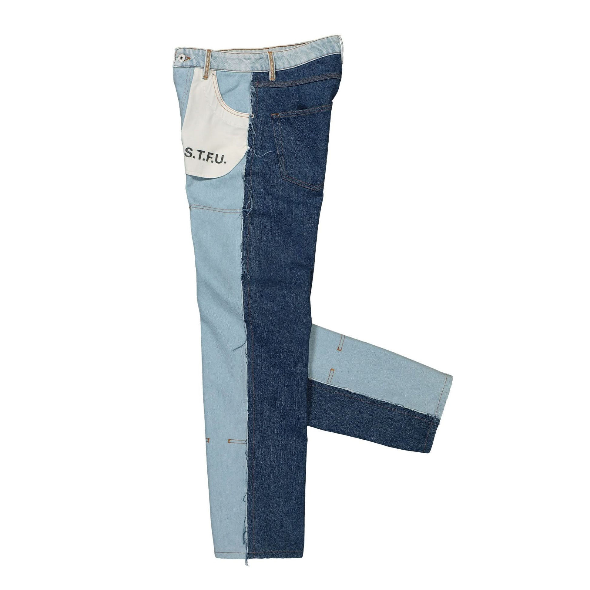 Heron Preston Washed Insideout Carpenter Pant Blue Detail view 3 | Gate