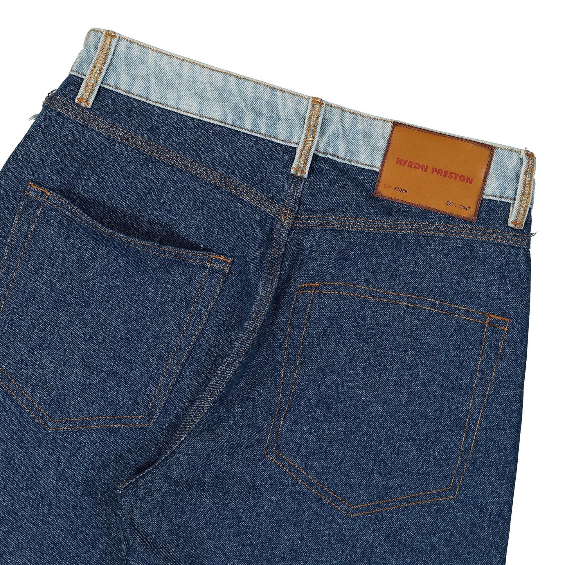 Heron Preston Washed Insideout Carpenter Pant Blue Detail view 5 | Gate