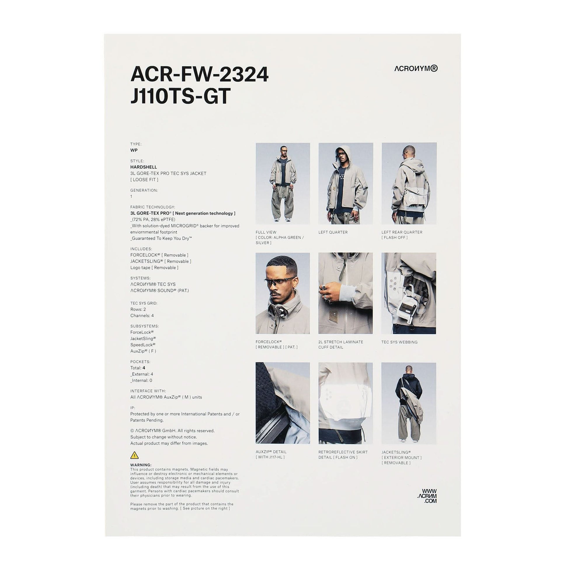 Acronym 3L Gore-Tex Pro Tec Sys Jacket Black Detail view 8 | Gate