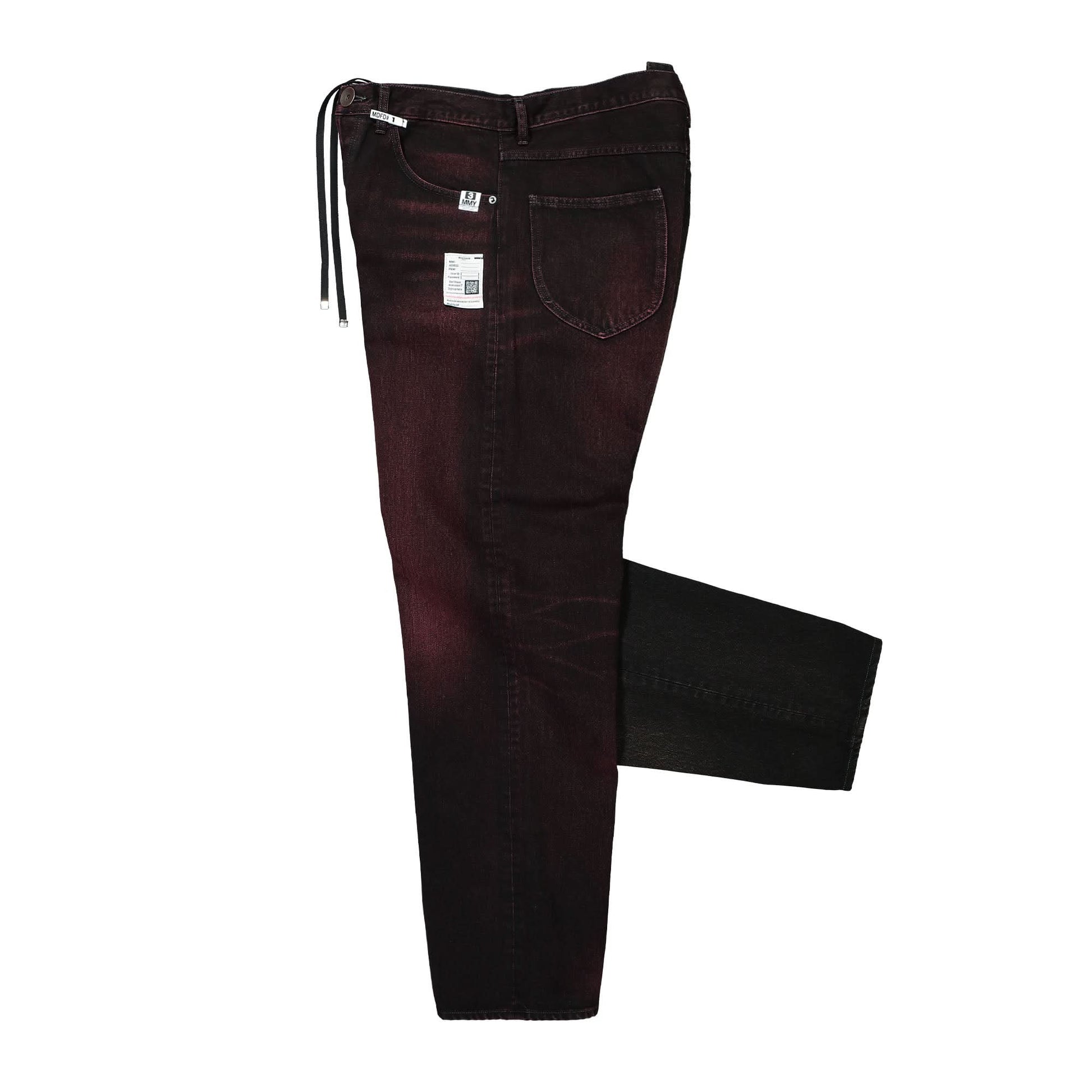Maison Mihara Yasuhiro W-Combined Denim Trousers Black Detail view 3 | Gate