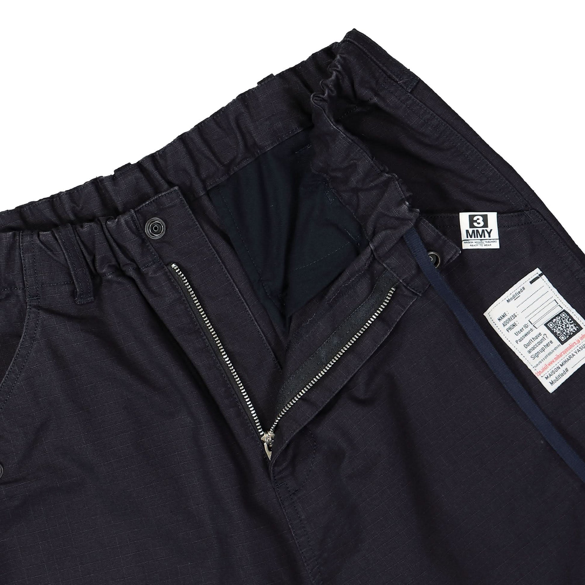 Maison Mihara Yasuhiro Ripstop Military Trousers Blue Detail view 4 | Gate