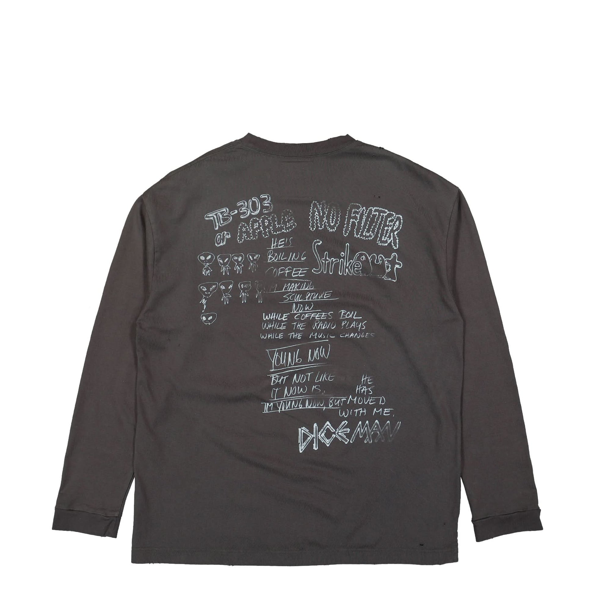 Maison Mihara Yasuhiro Distressed Long Sleeve Tee Black Detail view 2 | Gate