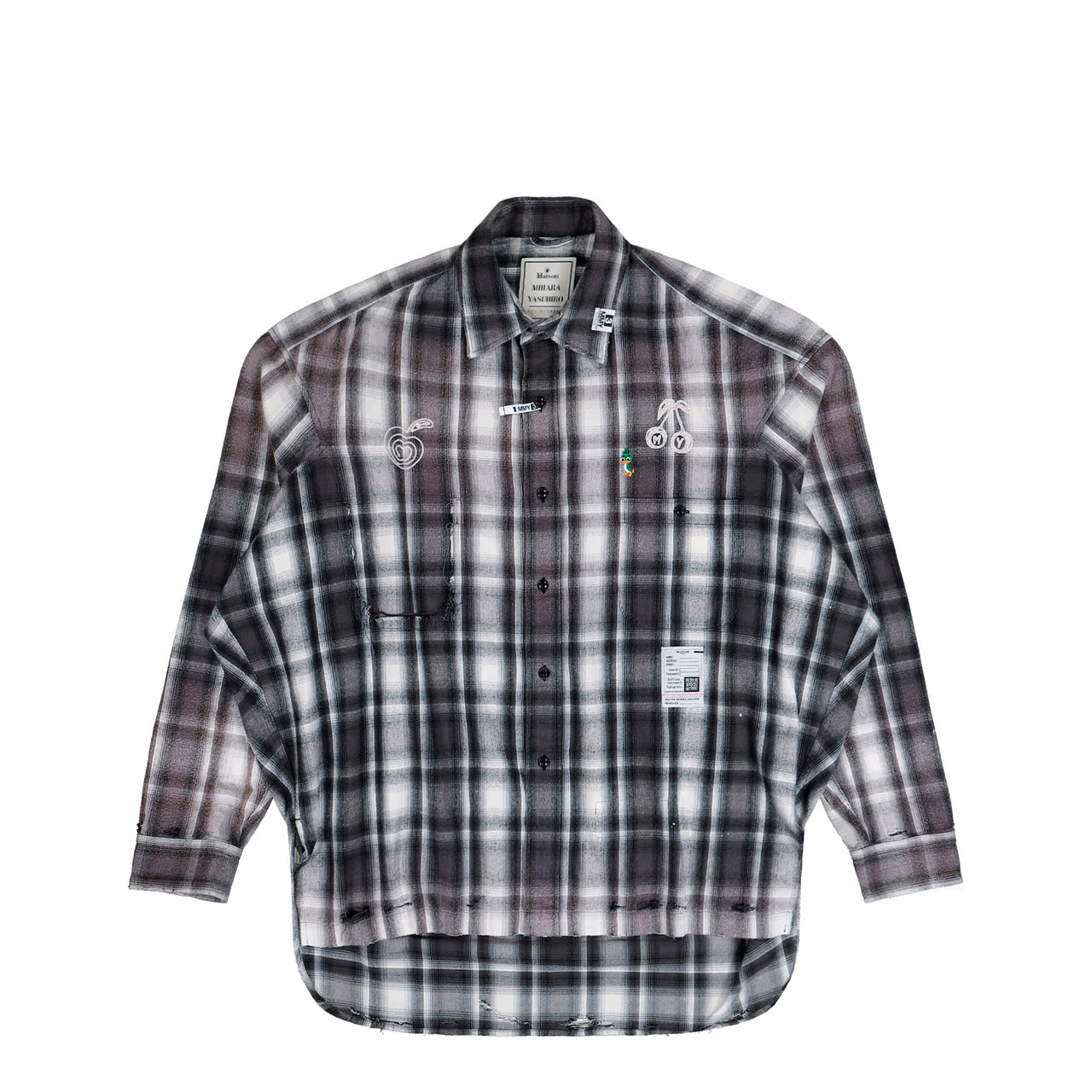 Maison Mihara Yasuhiro Vintage Like Check Shirt Black Shirts J15SH181 Detail View 1 | GATE