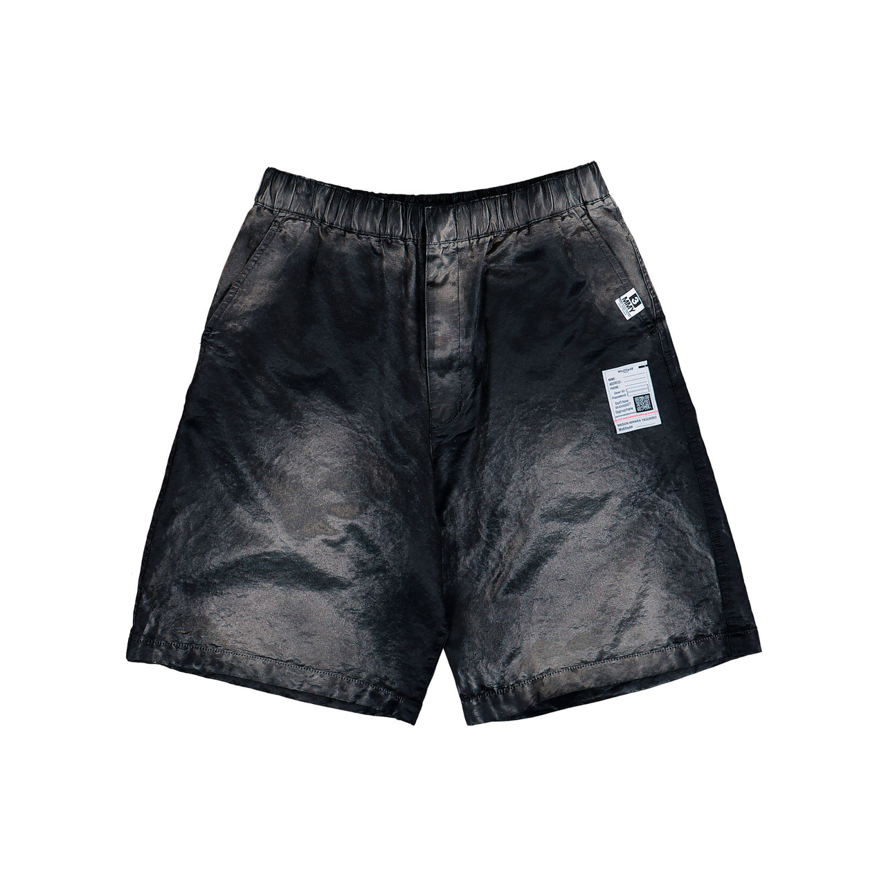 Maison Mihara Yasuhiro Sun Faded Satin Shorts Black Shorts J16PT142 Detail View 1 | GATE