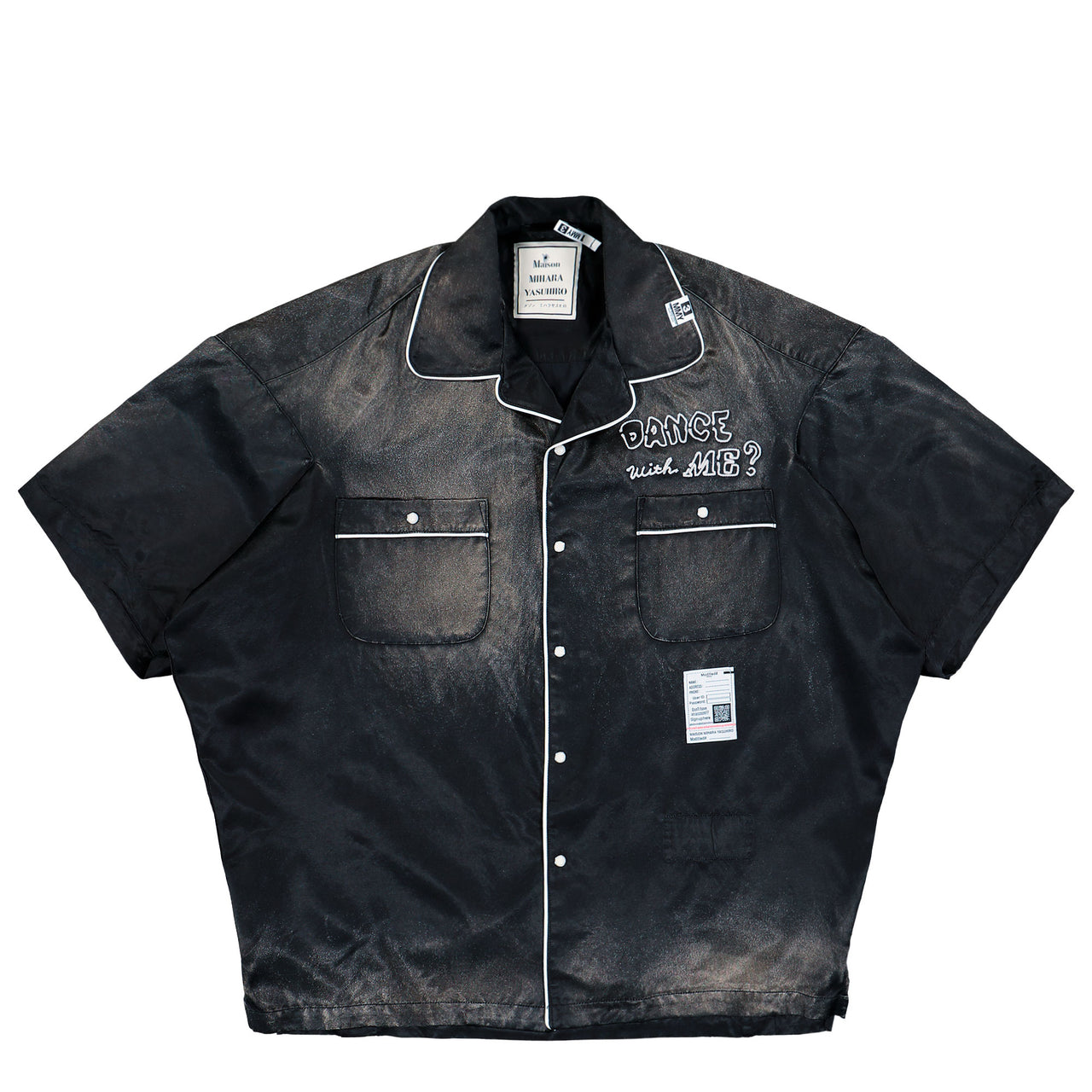 Maison Mihara Yasuhiro Sun Fade H/S Satin Shirts Black Shirts J16SH183 Detail View 1 | GATE