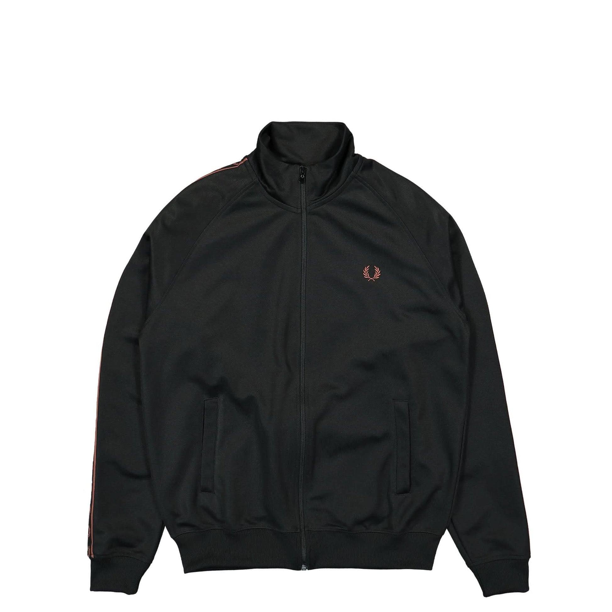 Fred Perry Contrast Tape Track Jacket Black Detail view 1 | Gate