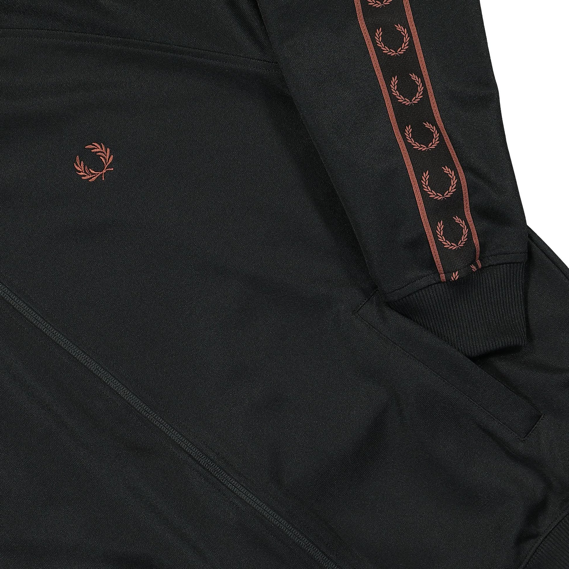 Fred Perry Contrast Tape Track Jacket Black Detail view 4 | Gate