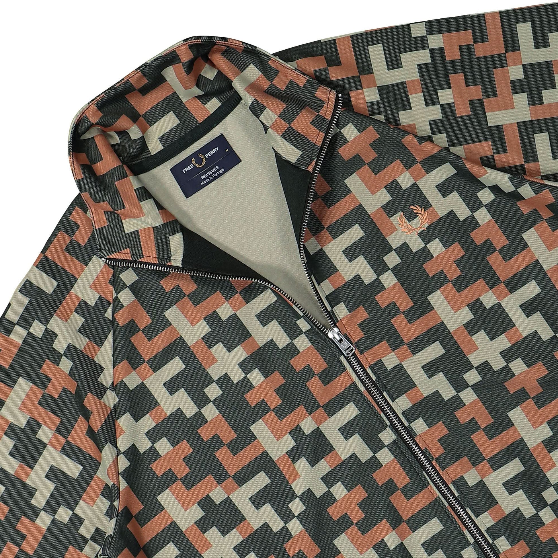 Fred Perry Pixel Print Track Jacket Multicolor Detail view 3 | Gate
