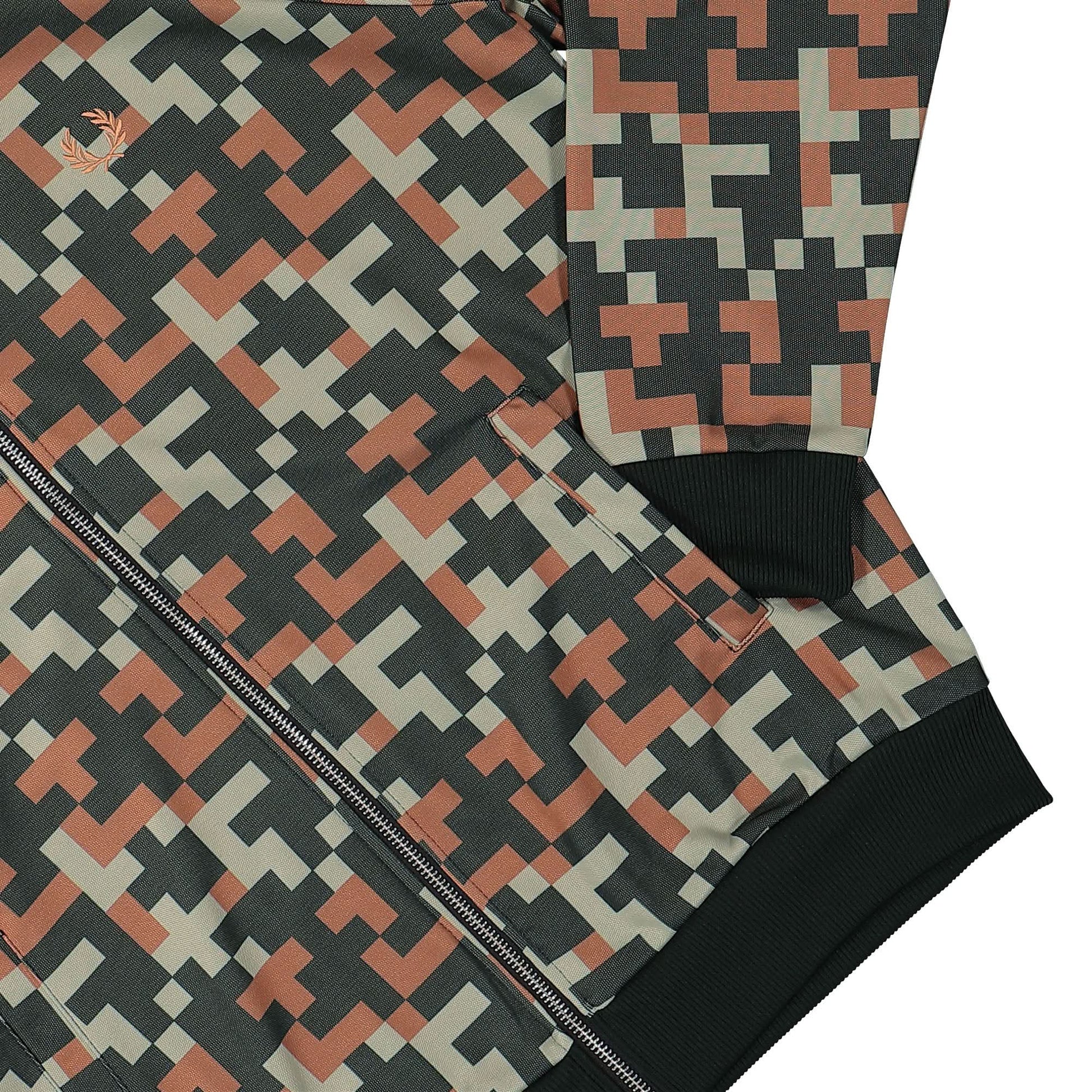 Fred Perry Pixel Print Track Jacket Multicolor Detail view 4 | Gate