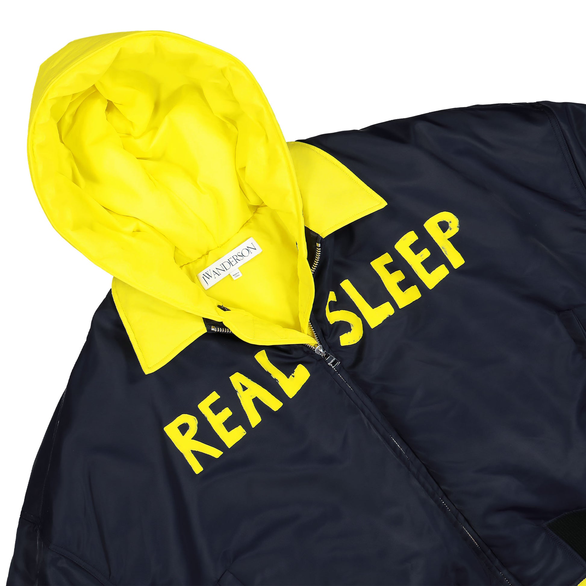 JW Anderson Real Sleep Bomber Jacket Blue Detail view 3 | Gate